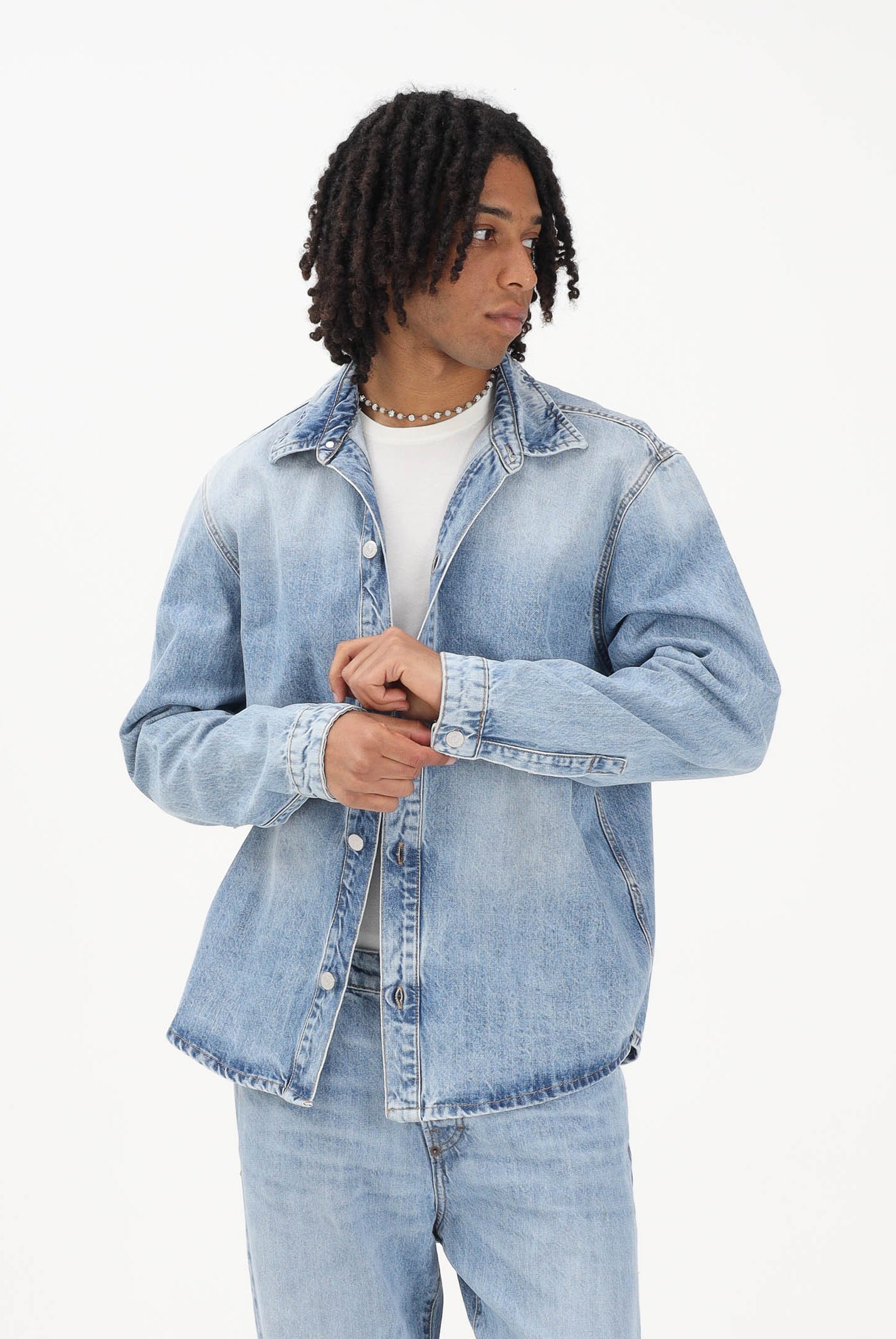 I'M BRIAN Camicia a manica lunga in denim chiaro da uomo CA3655 0028 I'M BRIAN