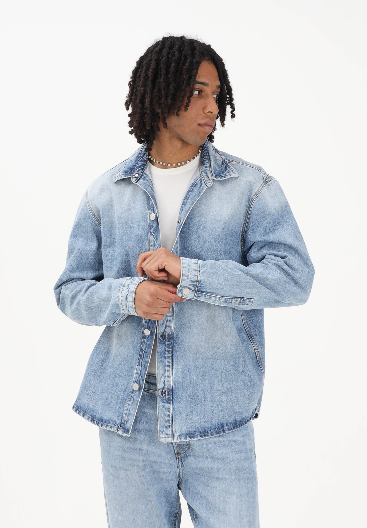I'M BRIAN Camicia a manica lunga in denim chiaro da uomo CA3655 0028 I'M BRIAN