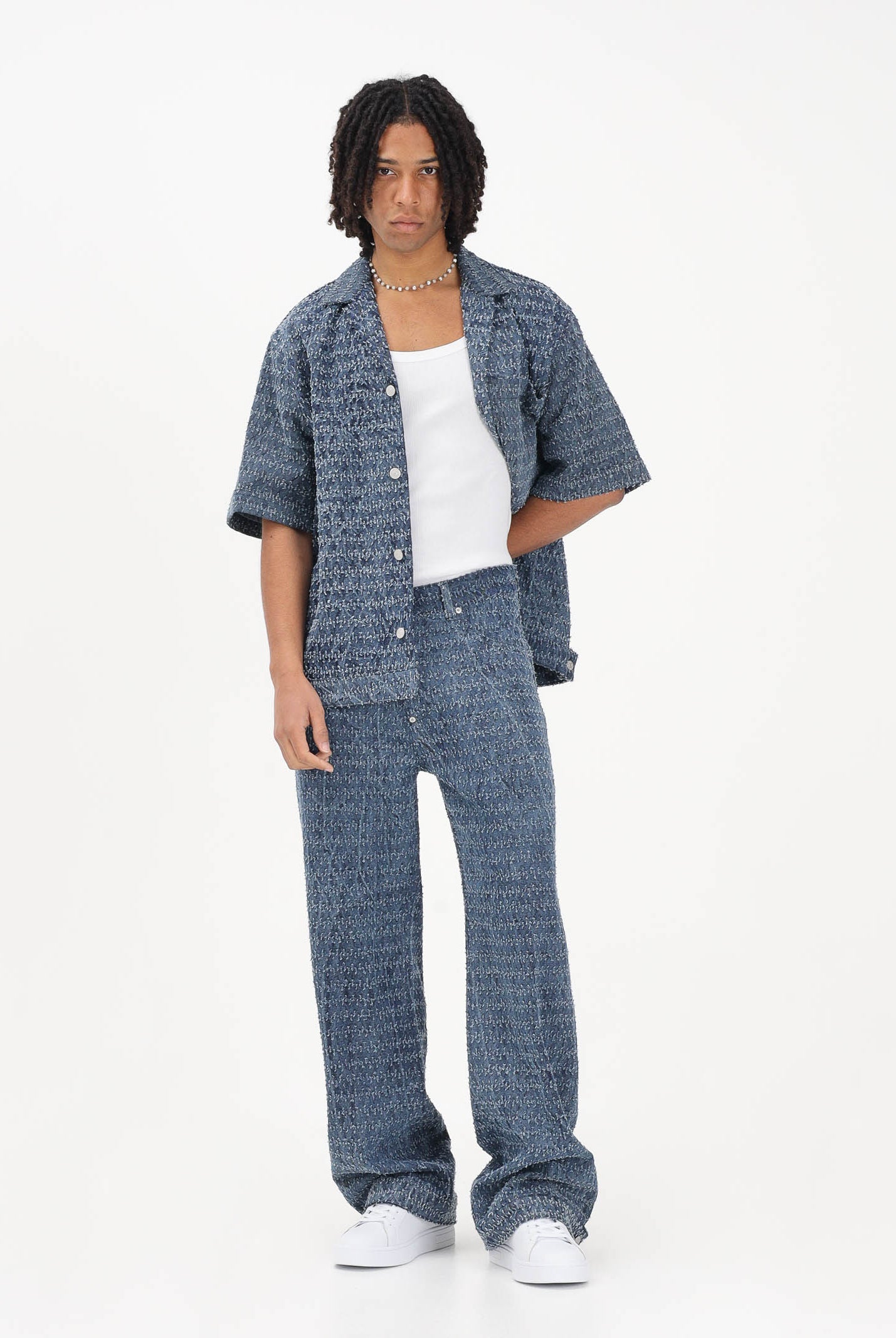 I'M BRIAN Jeans in denim medio da uomo con lavorazione texturizzata JACE926 0028 I'M BRIAN