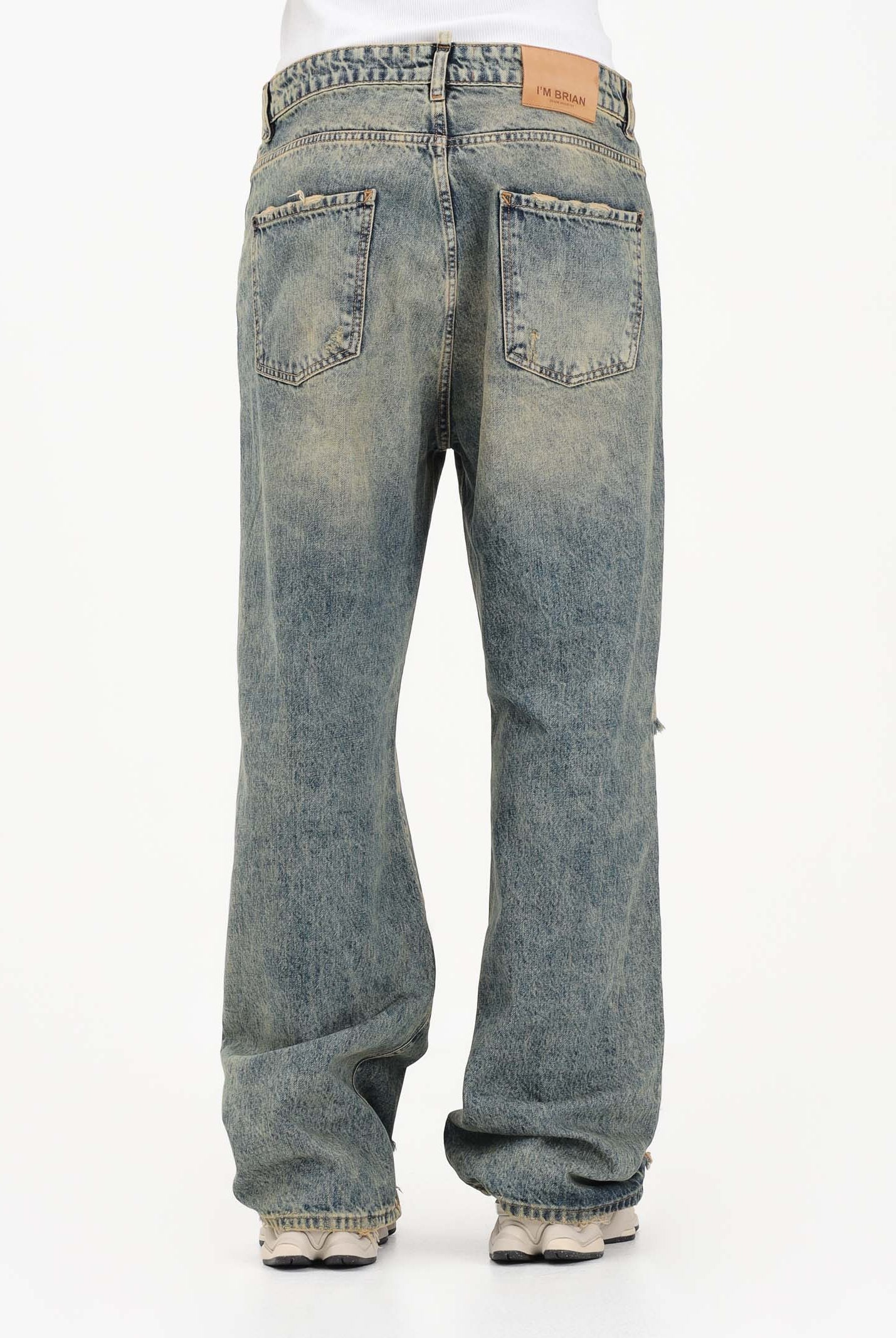 I'M BRIAN Jeans in denim sabbiato da uomo arricchito da strappi e dettagli distressed JASONL126 L126 I'M BRIAN
