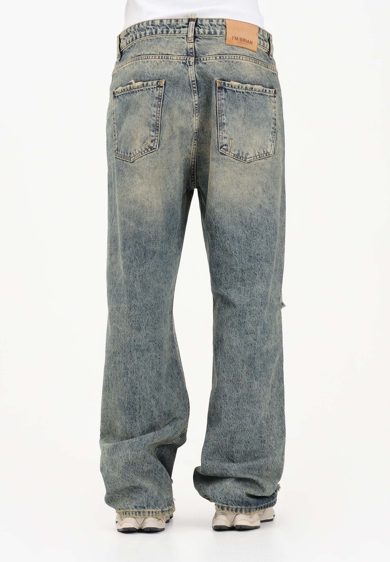 I'M BRIAN Jeans in denim sabbiato da uomo arricchito da strappi e dettagli distressed JASONL126 L126 I'M BRIAN