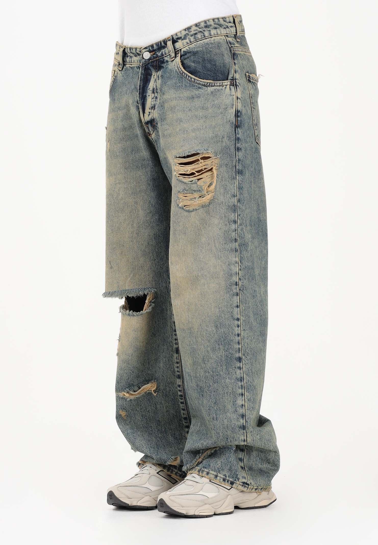 I'M BRIAN Jeans in denim sabbiato da uomo arricchito da strappi e dettagli distressed JASONL126 L126 I'M BRIAN
