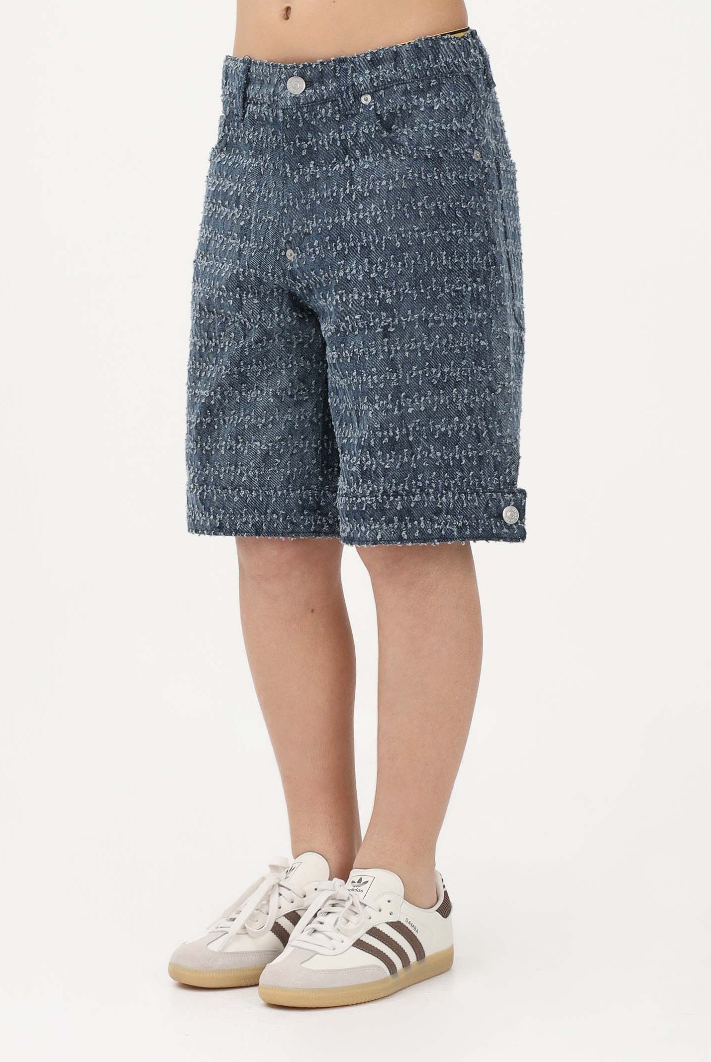 I'M BRIAN Shorts in denim medio da bambino realizzati con particolare lavorazione testurizzata KIMJ926 0028 I'M BRIAN