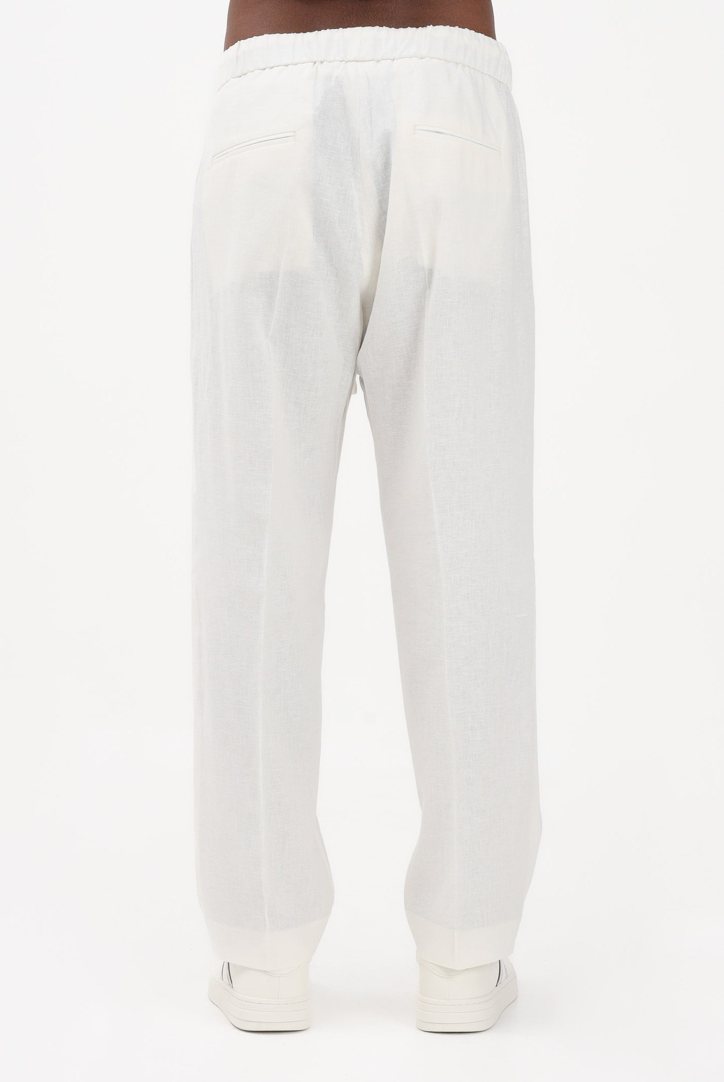I'M BRIAN Pantalone in lino bianco da uomo PA3702 002 I'M BRIAN