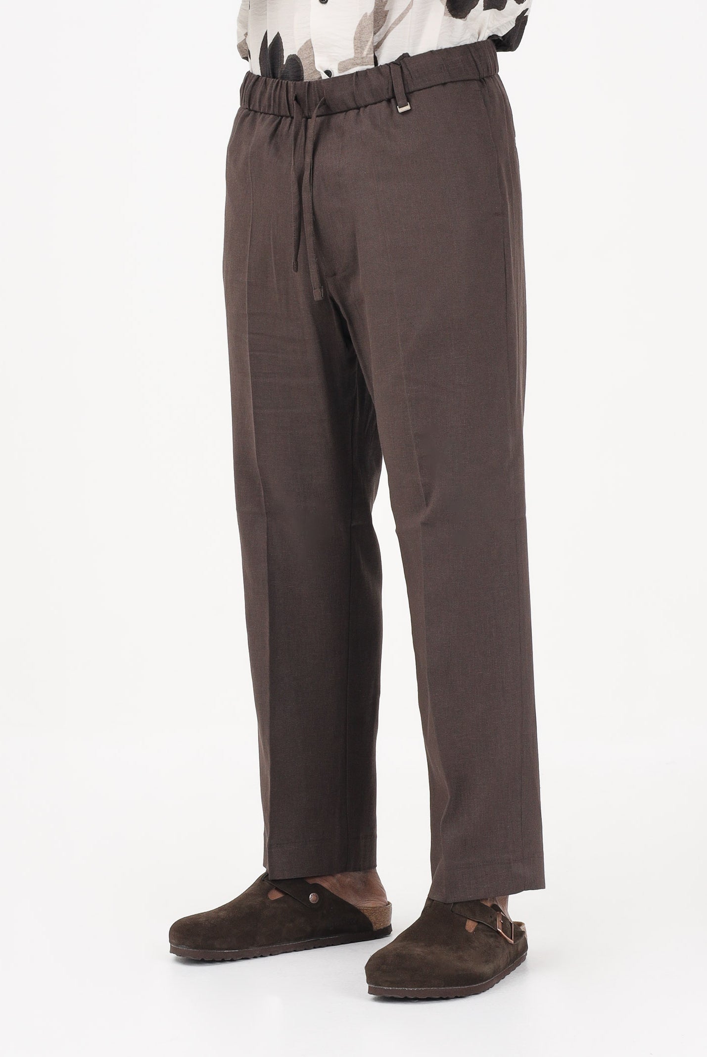 I'M BRIAN Pantalone in lino marrone da uomo PA3702 020 I'M BRIAN