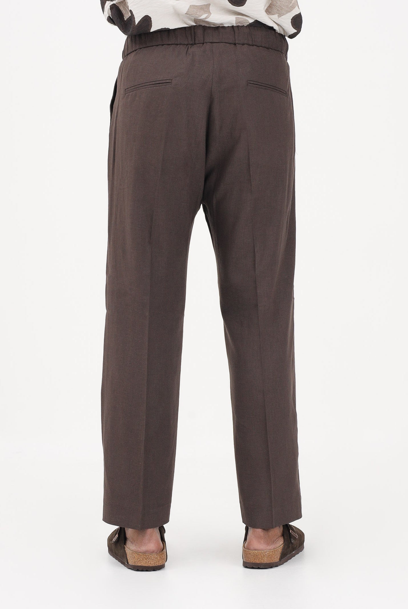 I'M BRIAN Pantalone in lino marrone da uomo PA3702 020 I'M BRIAN