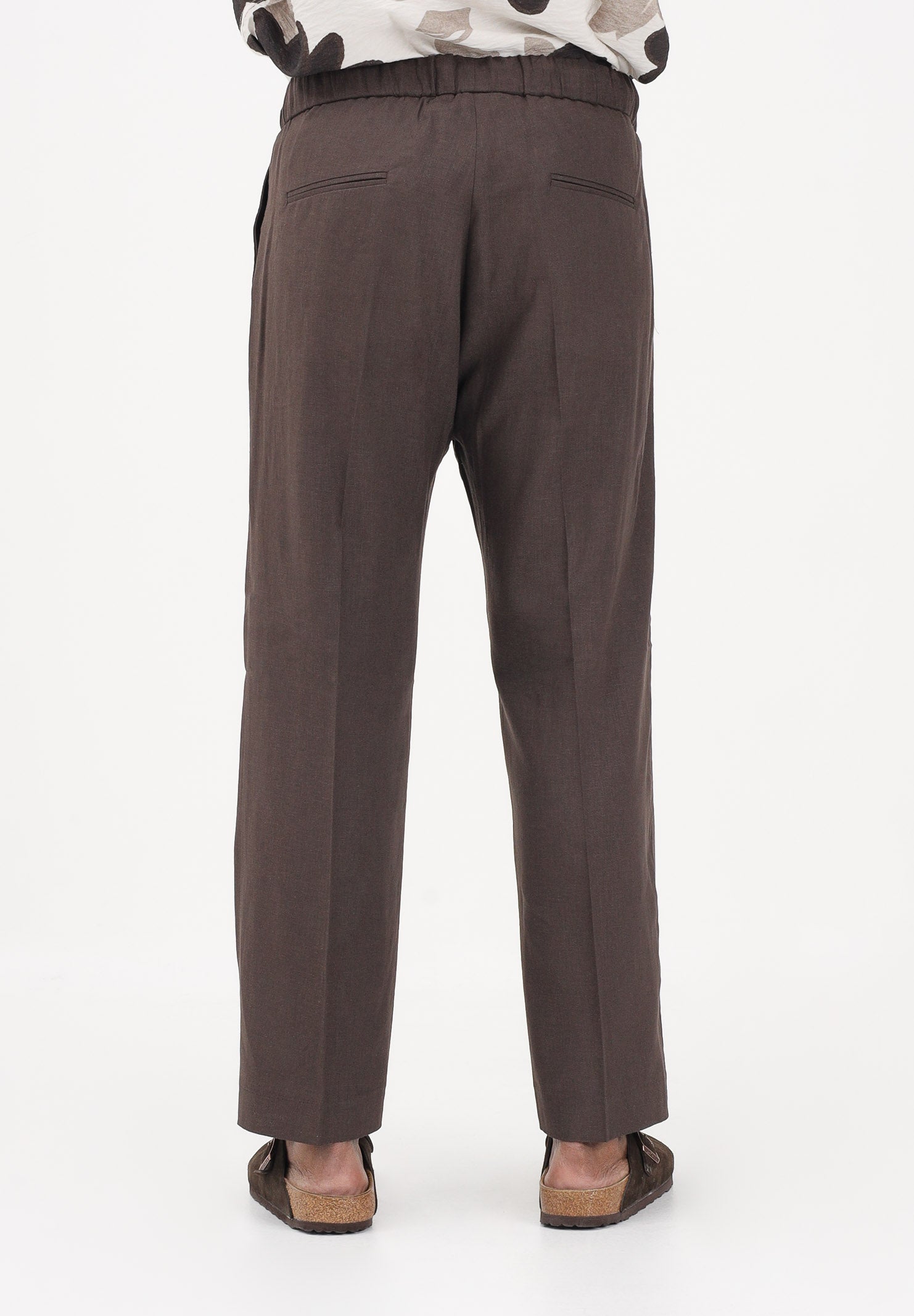 I'M BRIAN Pantalone in lino marrone da uomo PA3702 020 I'M BRIAN