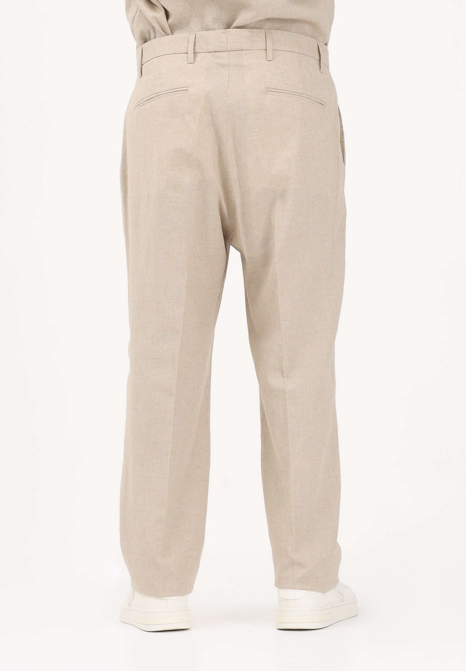 I'M BRIAN Pantalone in lino beige da uomo PA3703 0025 I'M BRIAN