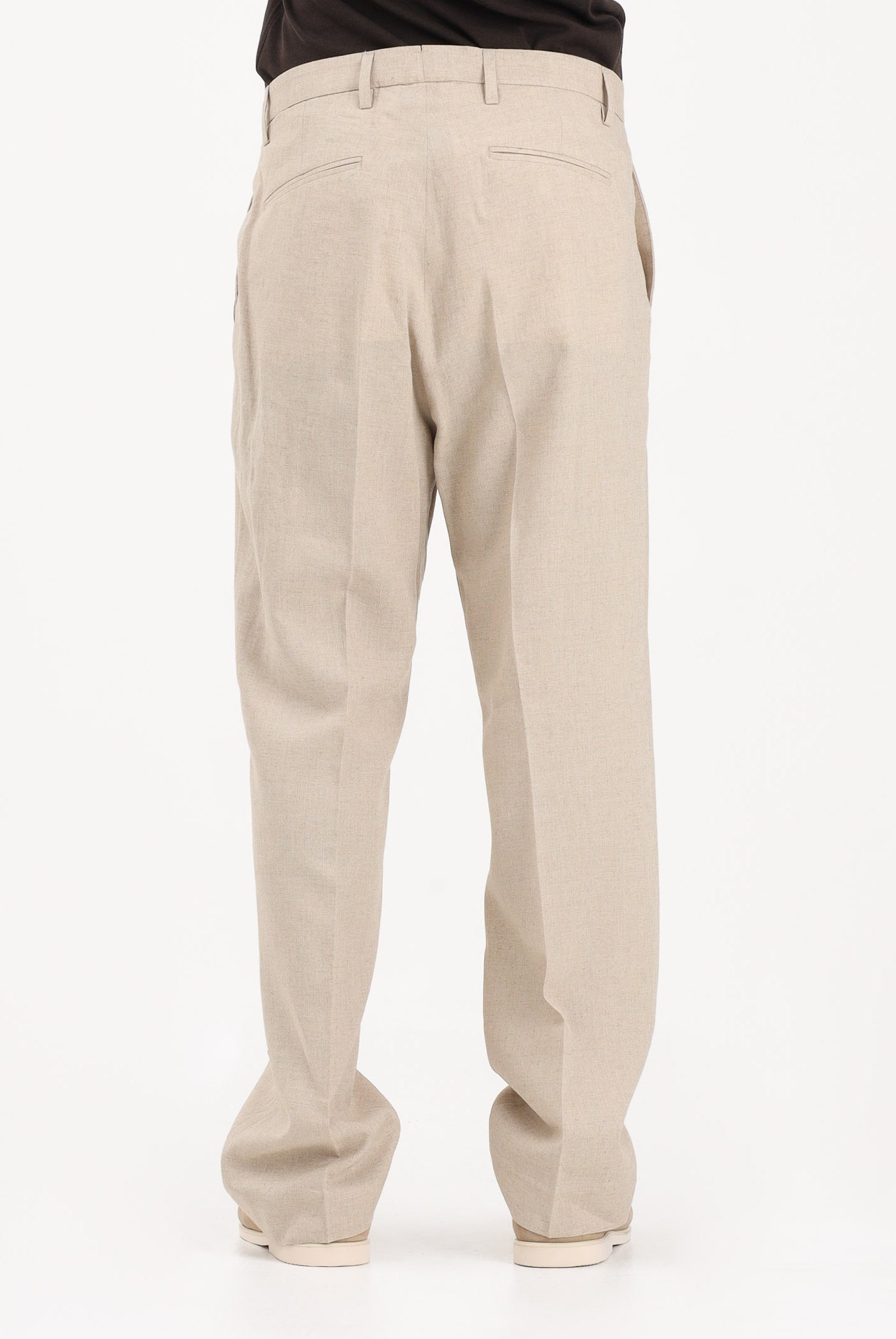 I'M BRIAN Pantalone in lino beige da uomo PA3703 0025 I'M BRIAN