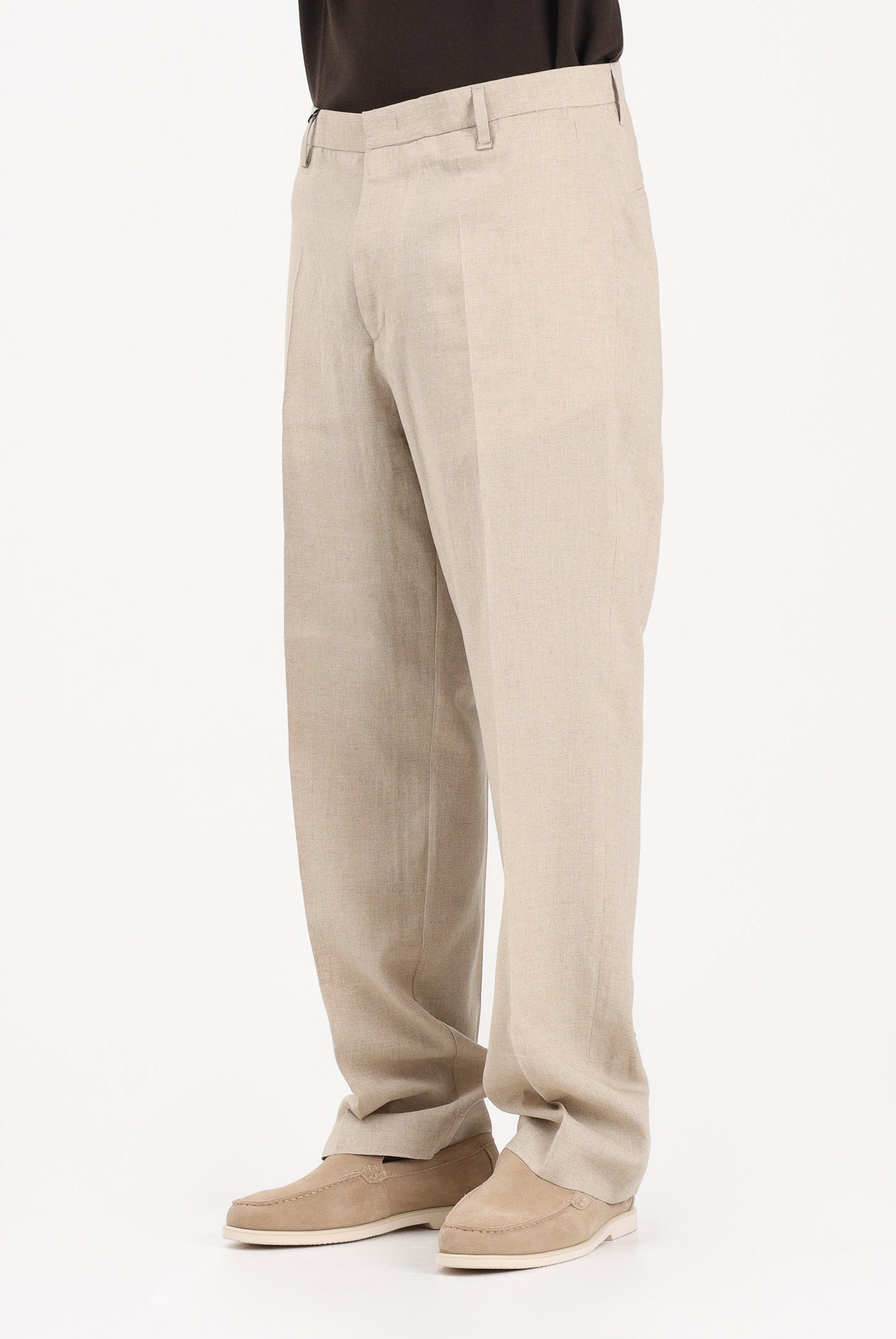 I'M BRIAN Pantalone in lino beige da uomo PA3703 0025 I'M BRIAN