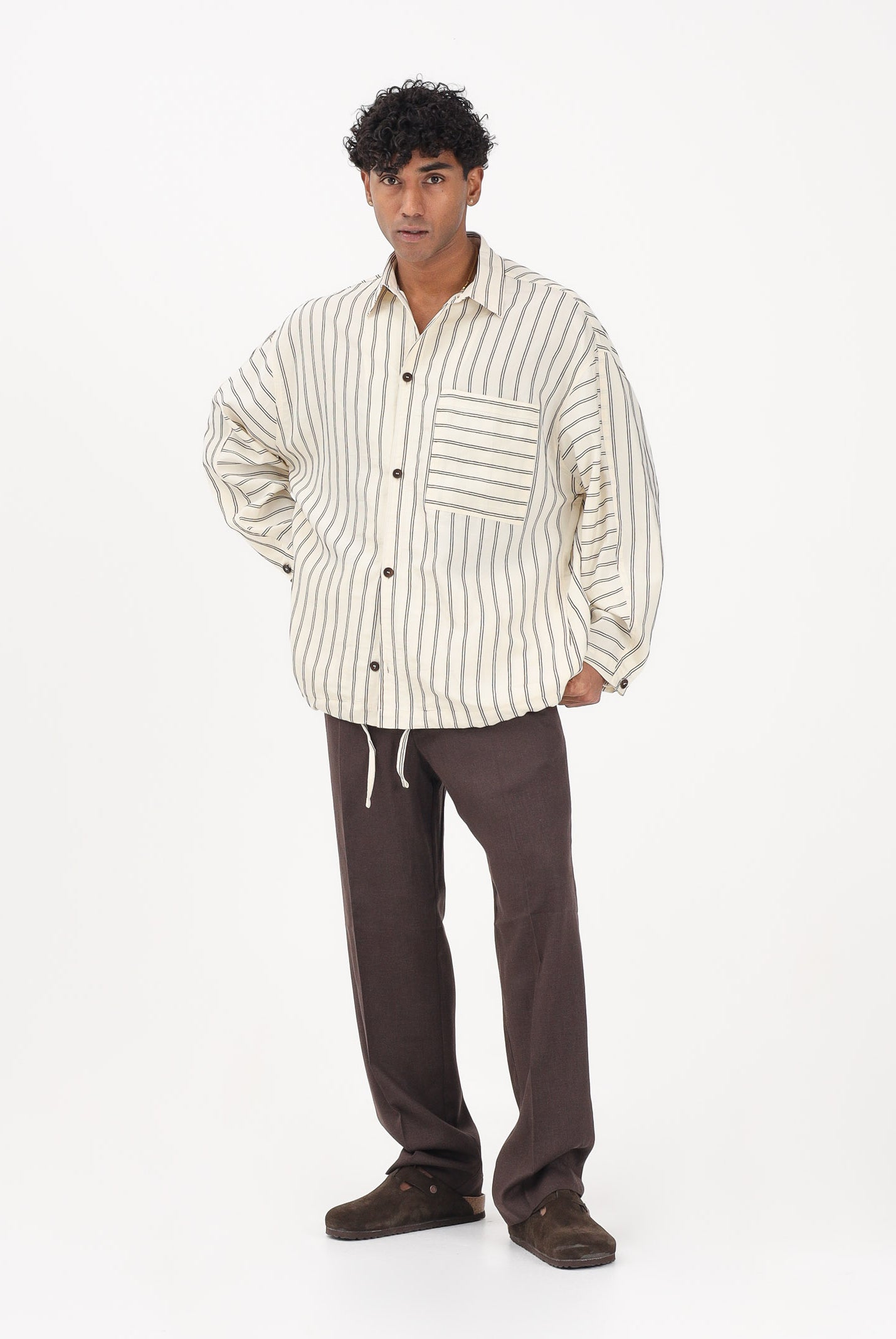 I'M BRIAN Pantalone in lino marrone da uomo PA3703 020 I'M BRIAN