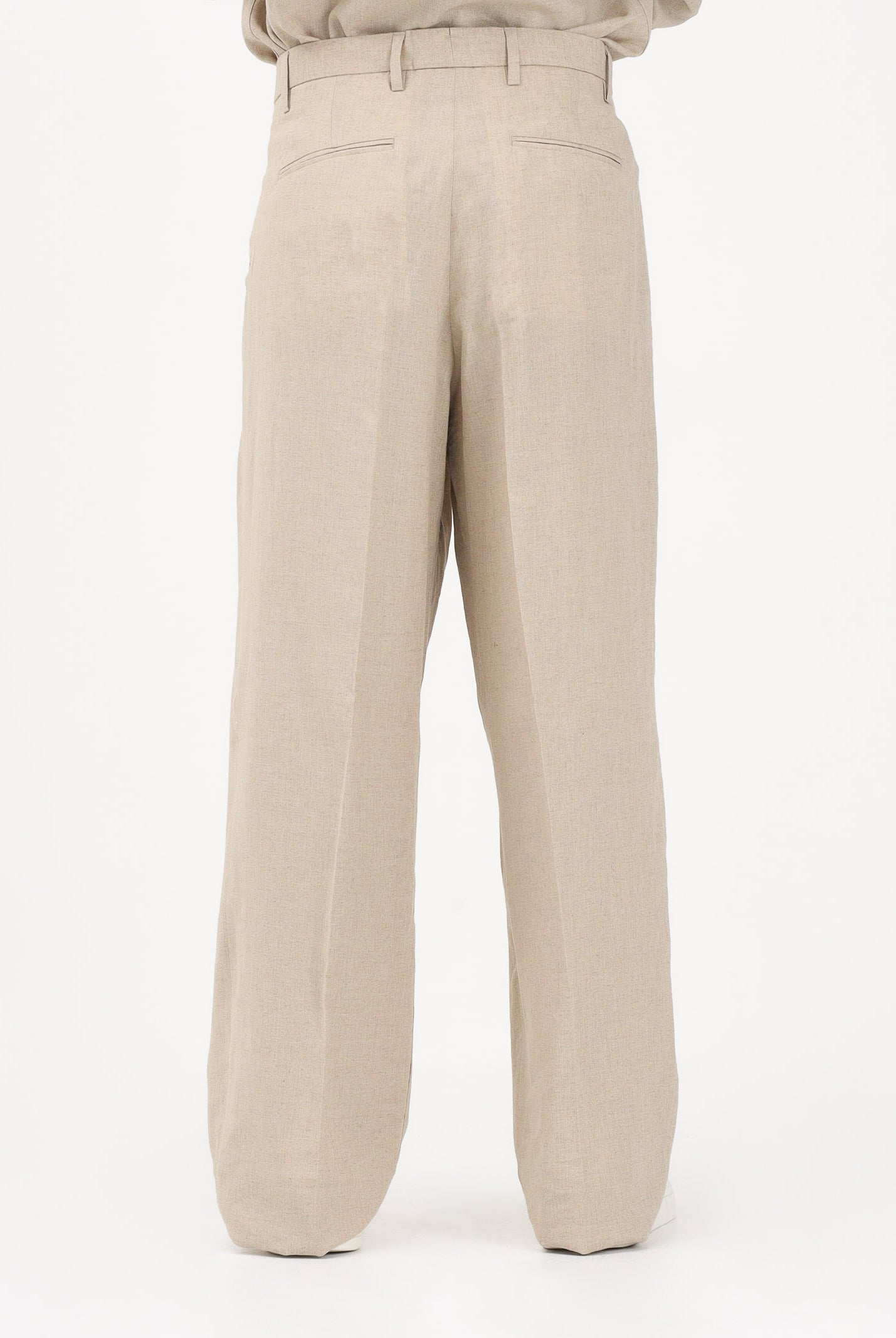 I'M BRIAN Pantalone in lino beige da uomo PA3704 0025 I'M BRIAN