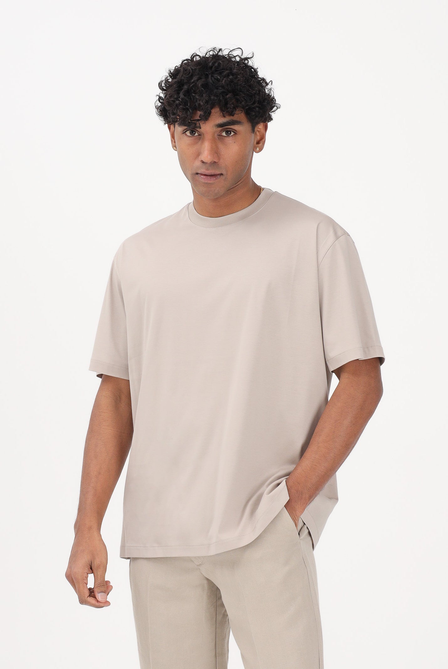 I'M BRIAN T-shirt a manica corta beige da uomo TS3742 0025 I'M BRIAN