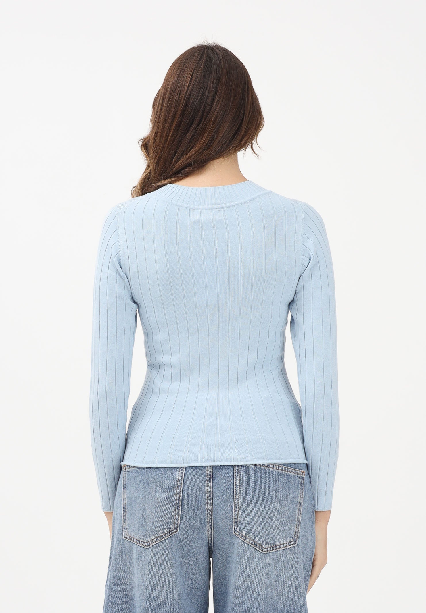 JDY Maglioncino girocollo celeste da donna 15207694 CABL JDY