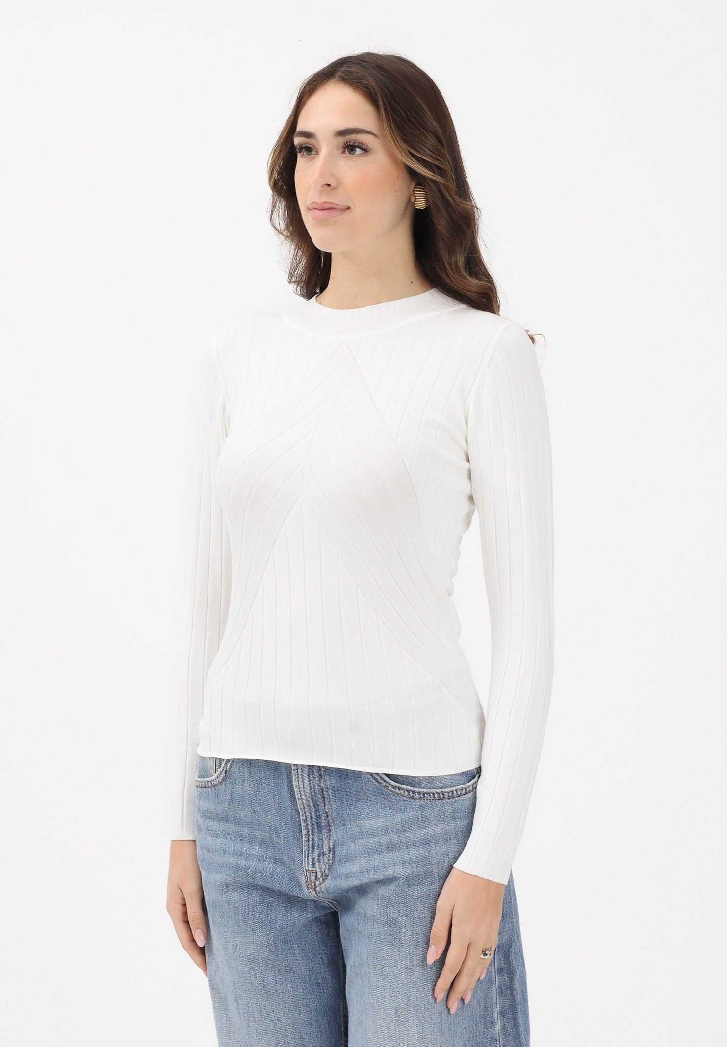 JDY Maglioncino girocollo panna da donna 15207694 CLDA JDY