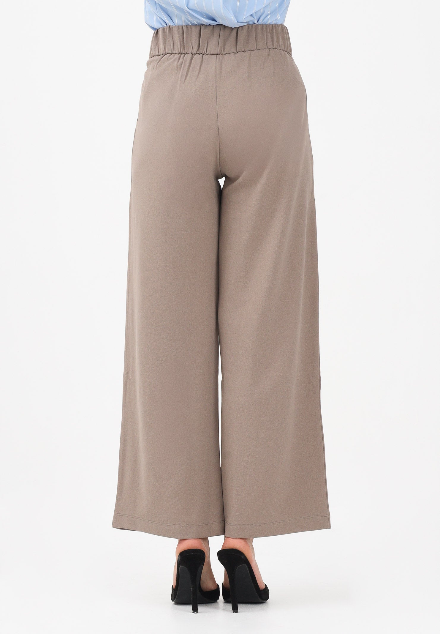 JDY Pantalone marrone da donna a vita alta 15208430 DRBL JDY