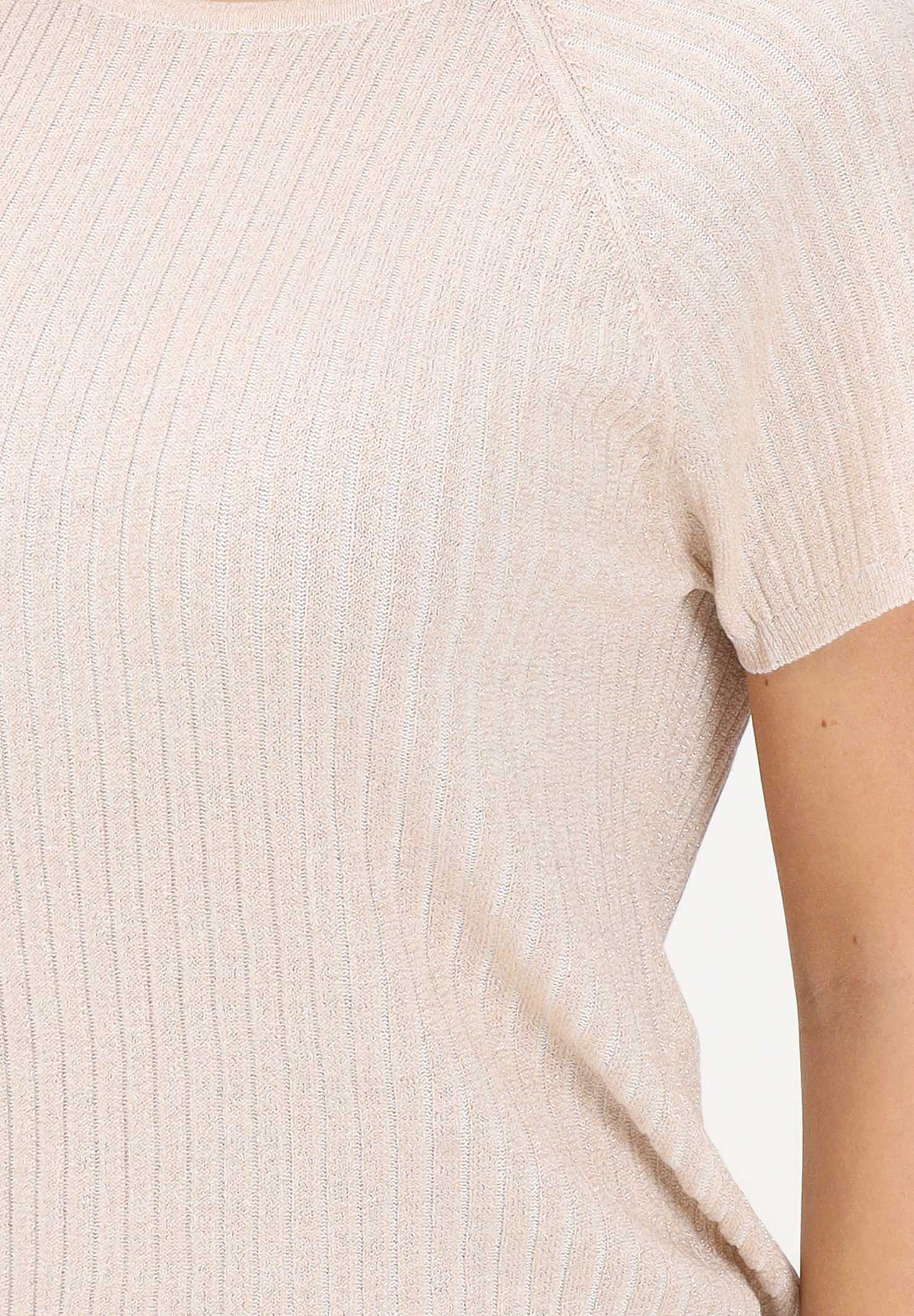 JDY Maglia girocollo beige da donna in filo 15334641 CLDAWGO JDY