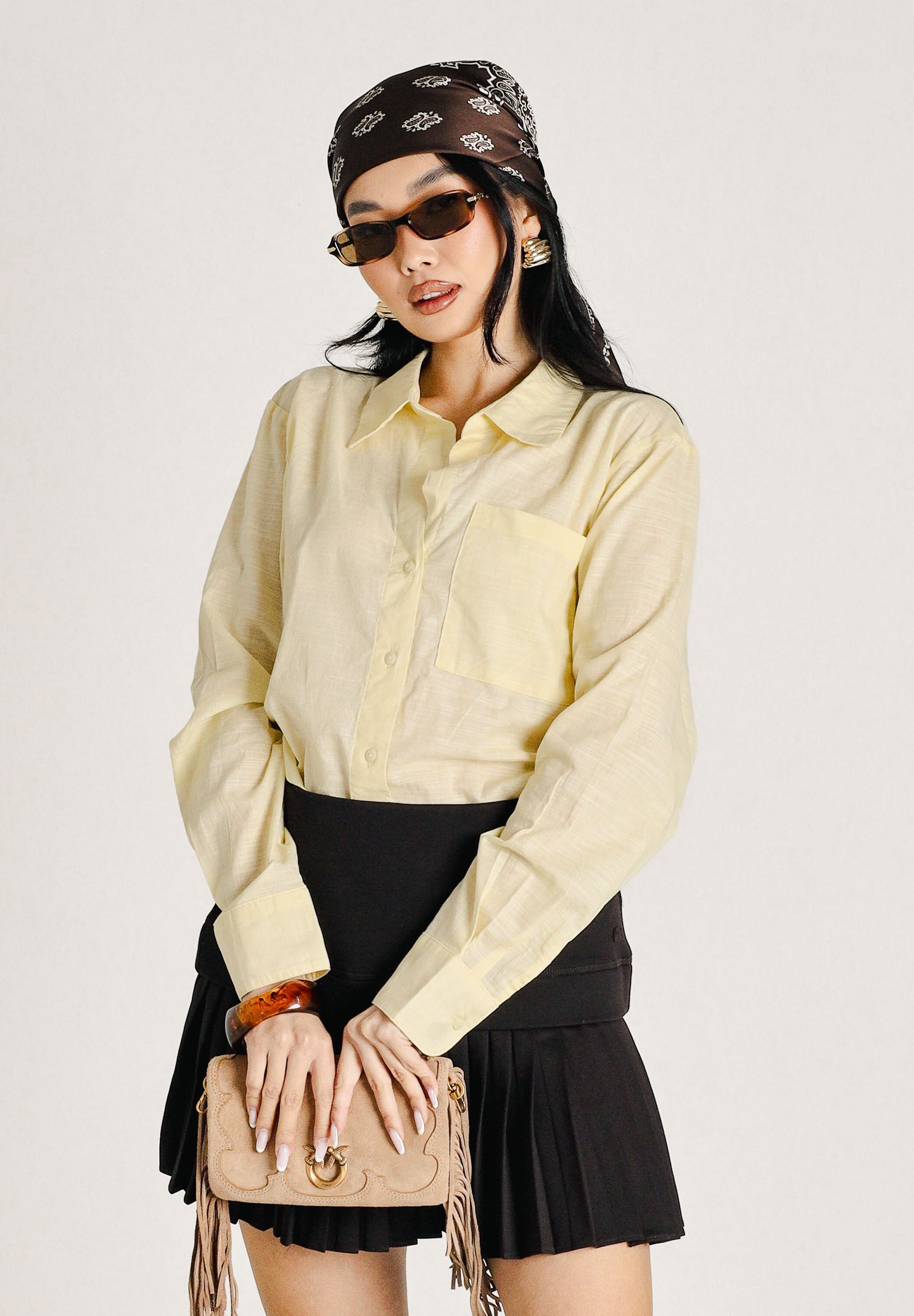 JDY Camicia a manica lunga gialla da donna 15351414 DOCR JDY