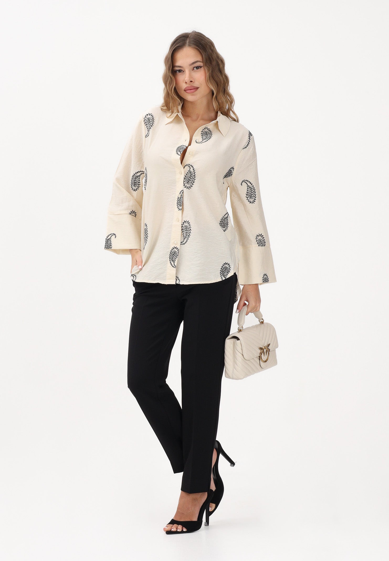 JDY Camicia panna da donna con fantasia paisley 15367956 ECBL JDY