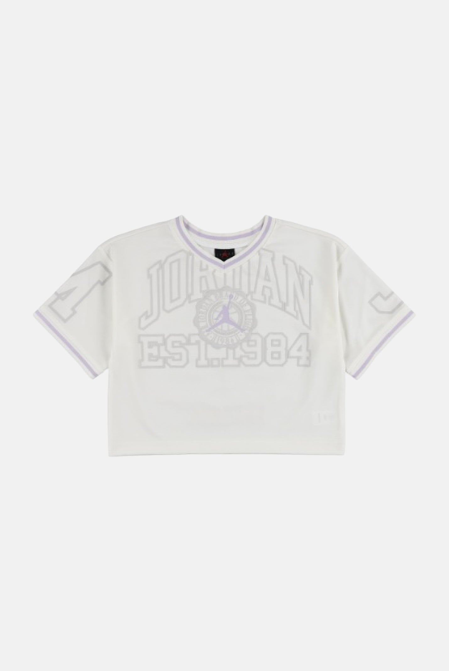JORDAN T-shirt Secret Diary Cropped Jersey Sail bianco chiaro da bambina. 45F886 782 JORDAN