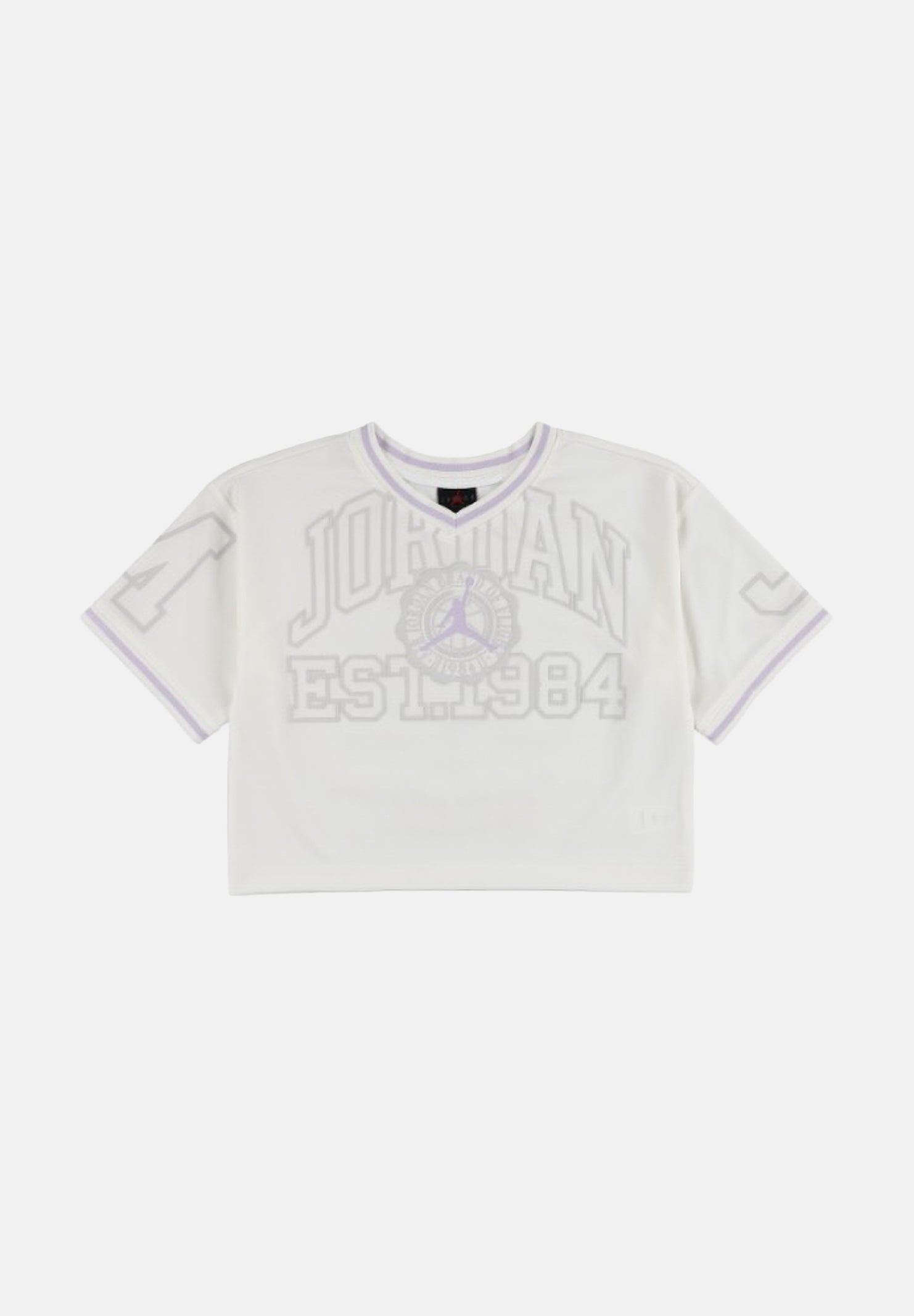 JORDAN T-shirt Secret Diary Cropped Jersey Sail bianco chiaro da bambina. 45F886 782 JORDAN