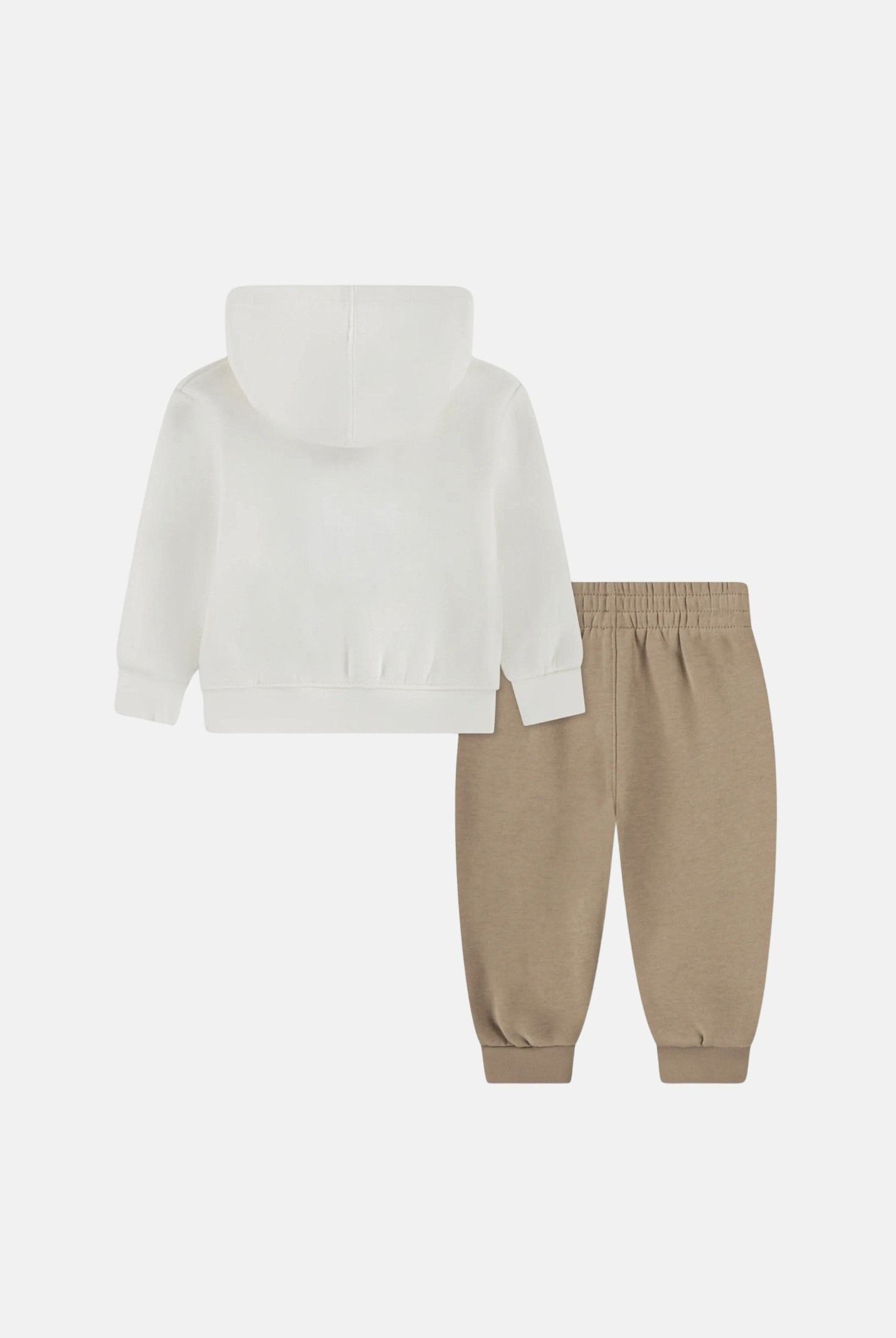 JORDAN Tuta bianca e beige da neonato con logo Jumpman<BR/> 65F124 X0L JORDAN