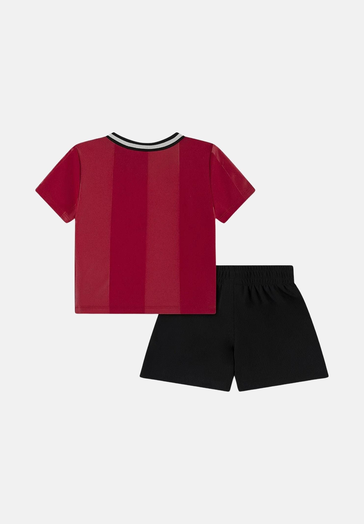 JORDAN Completino rosso e nero da neonato con stampa 65F547 023 JORDAN