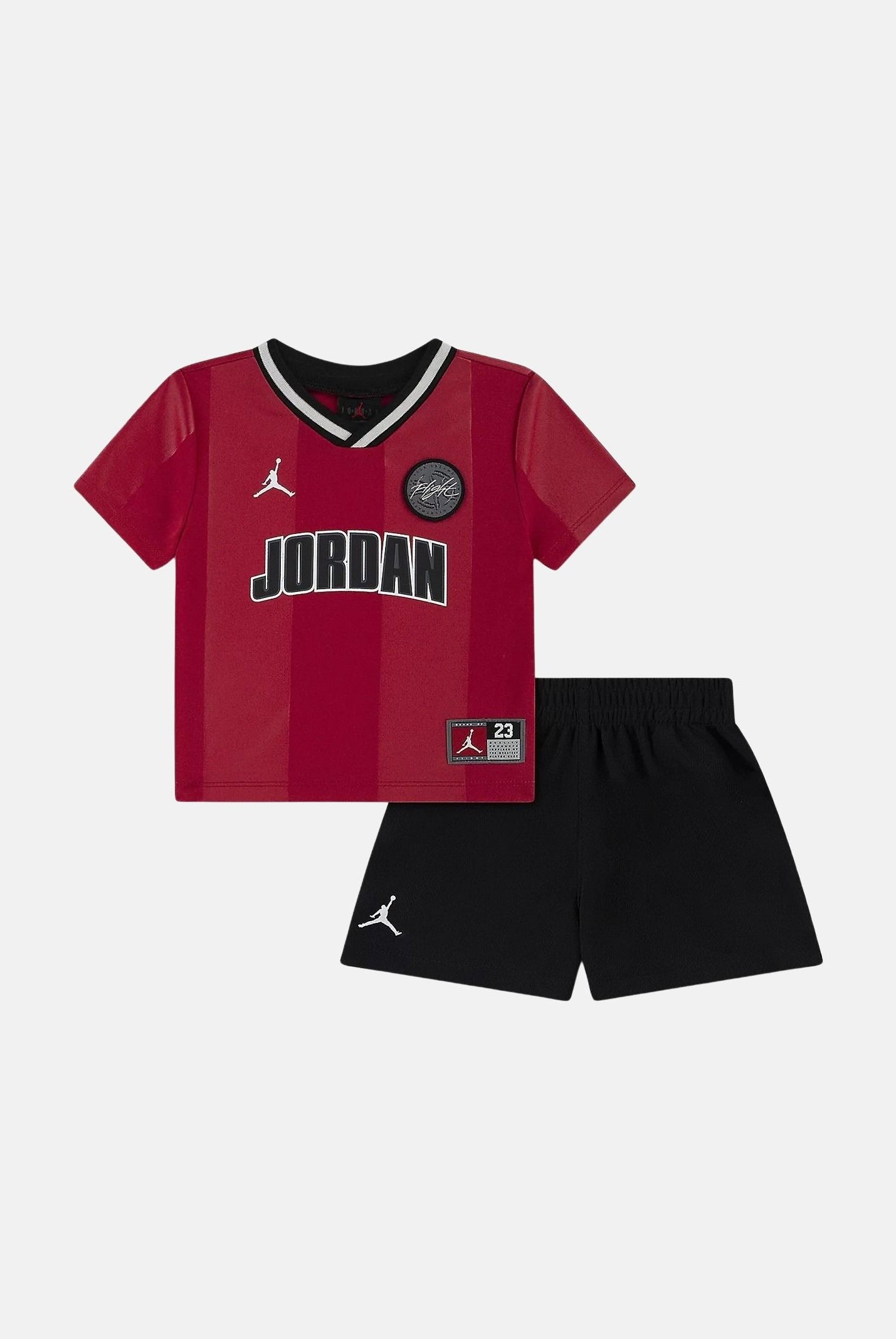 JORDAN Completino rosso e nero da neonato con stampa 65F547 023 JORDAN