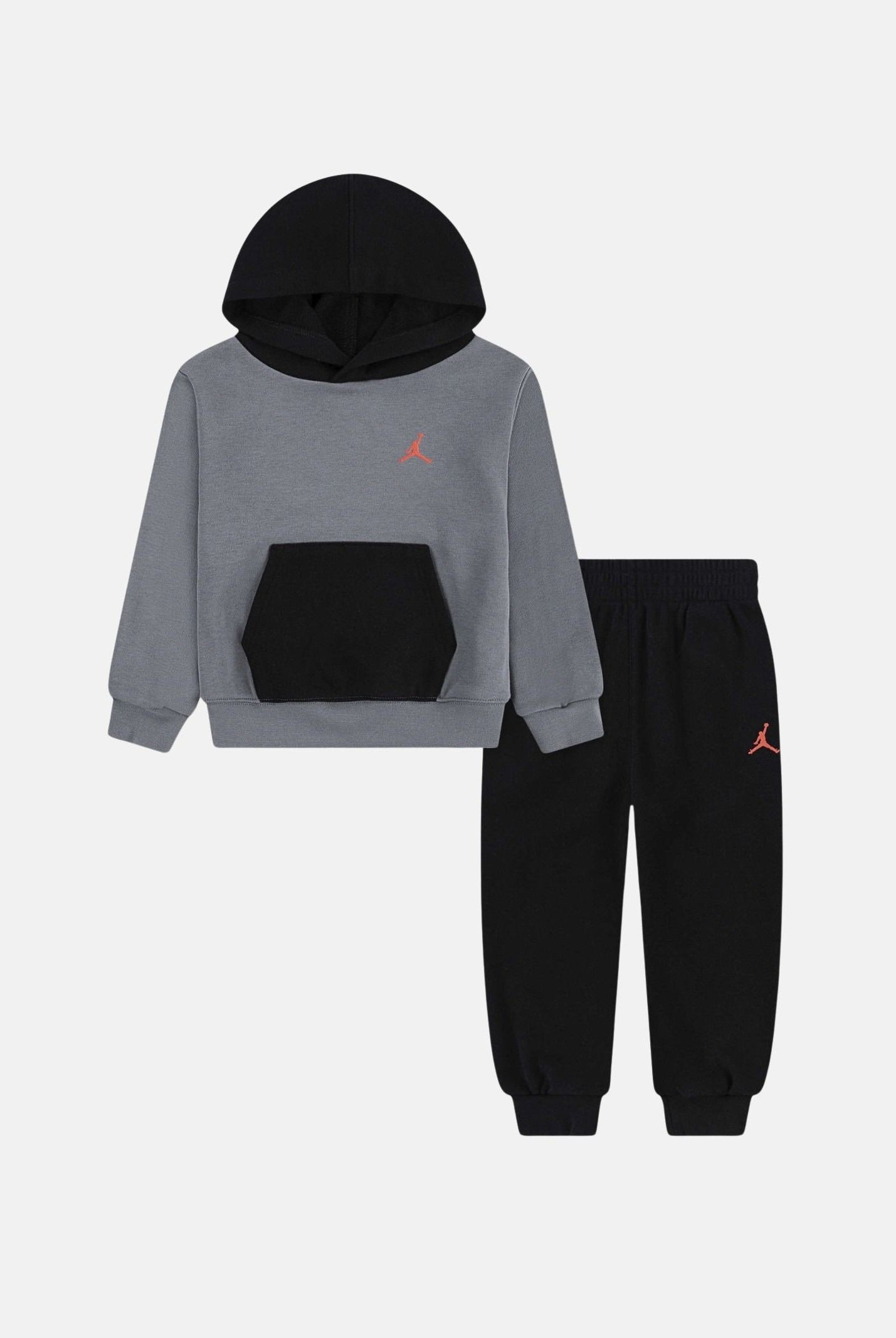 JORDAN Tuta Brooklyn Fleece grigia e nera da bambino 85F123 K0E JORDAN
