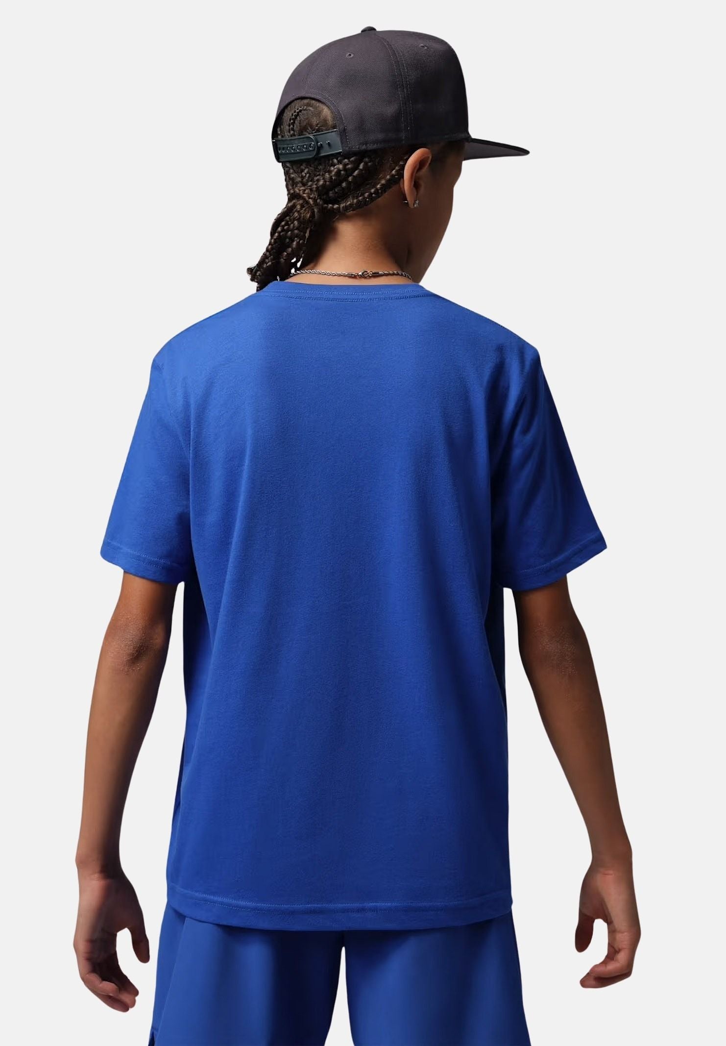 JORDAN T-shirt a manica corta blu per bambino e bambina con ricamo Jumpman 95D266 U89 JORDAN