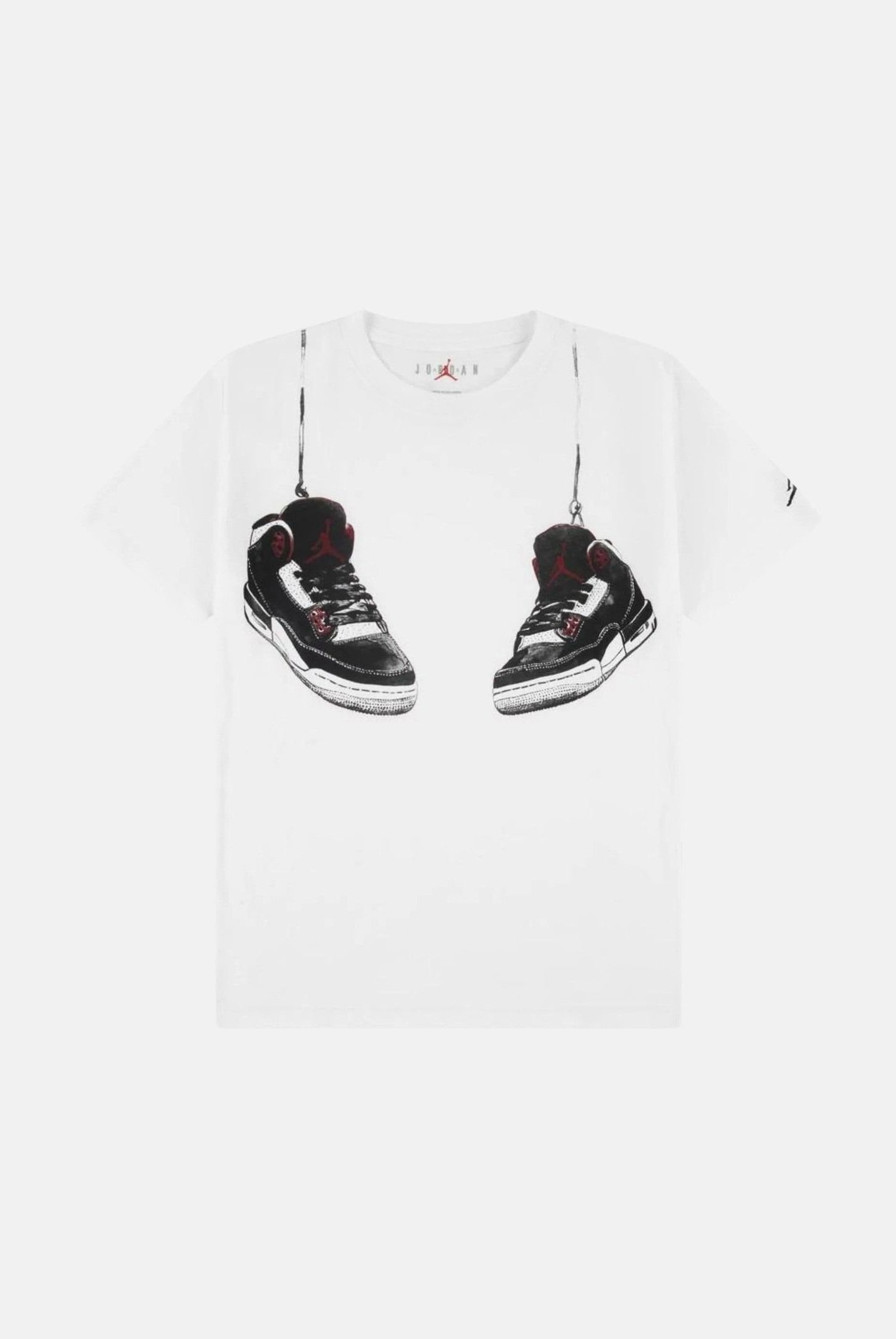 JORDAN T-shirt a manica corta Hanging AJ3 bianca per bambino e bambina 95F483 001 JORDAN