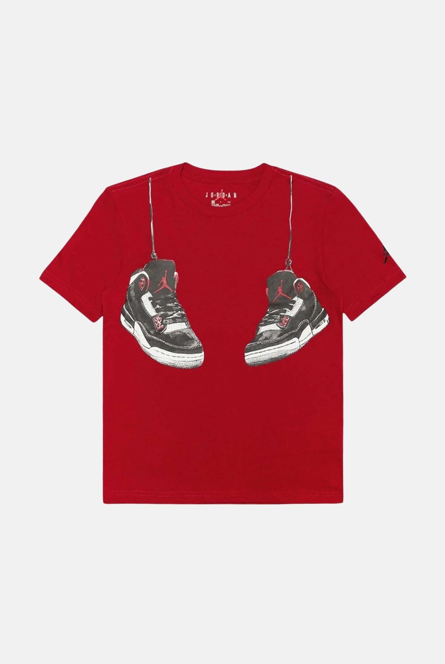 JORDAN T-shirt a manica corta Hanging AJ3 rossa per bambino e bambina 95F483 R78 JORDAN