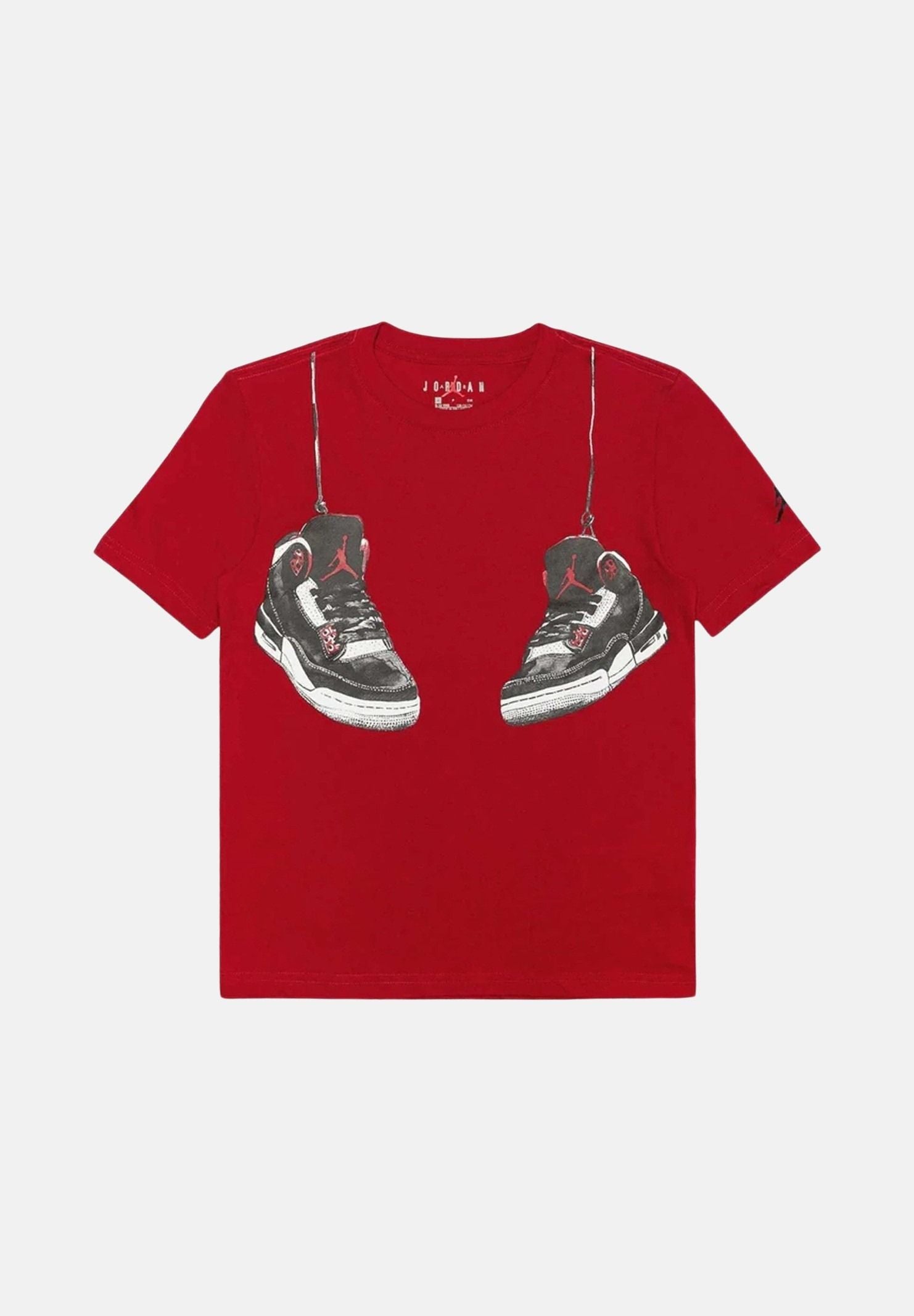 JORDAN T-shirt a manica corta Hanging AJ3 rossa per bambino e bambina 95F483 R78 JORDAN