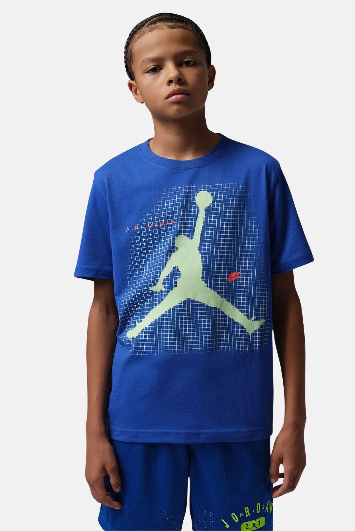 JORDAN T-shirt a manica corta Jumpman Grid Blur blu da bambino 95F634 U89 JORDAN