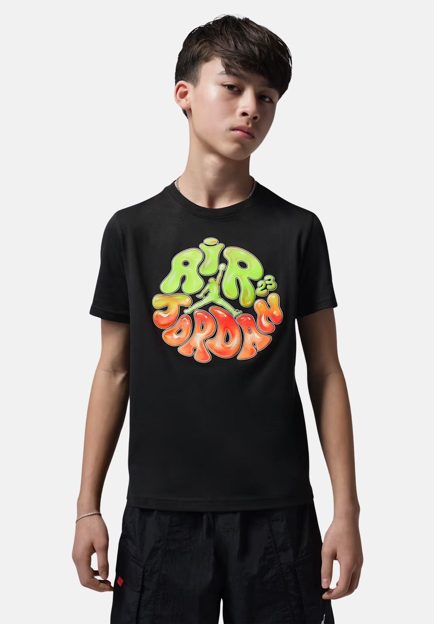JORDAN T-shirt a manica corta Super Splash nera da bambino e bambina 95F895 023 JORDAN