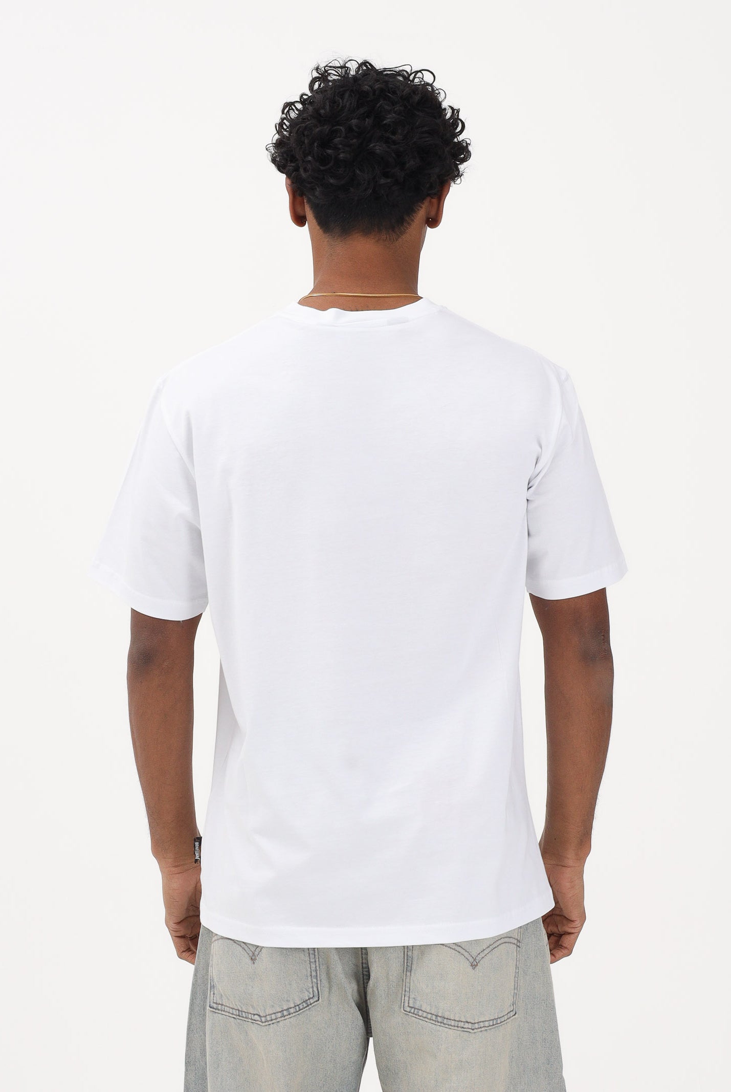 JUST CAVALLI T-shirt a manica corta bianca da uomo con ricamo 80OAHE24CJ110 003 JUST CAVALLI