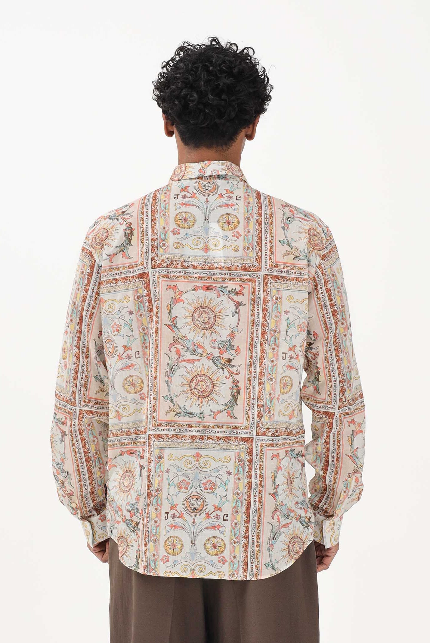 JUST CAVALLI Camicia a manica lunga multicolore da uomo con stampa ornamentale 80OAL210NS776 774 JUST CAVALLI