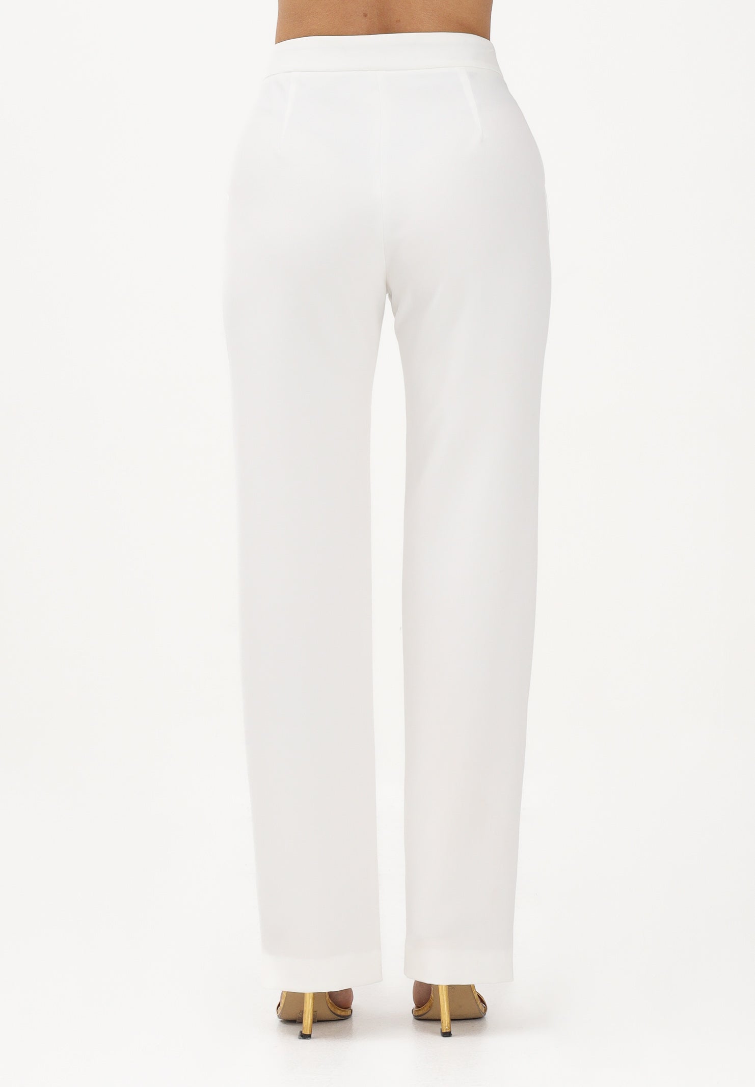 JUST CAVALLI Pantalone elegante bianco da donna con spacchi sul fondo 80PAA104N0450 004 JUST CAVALLI