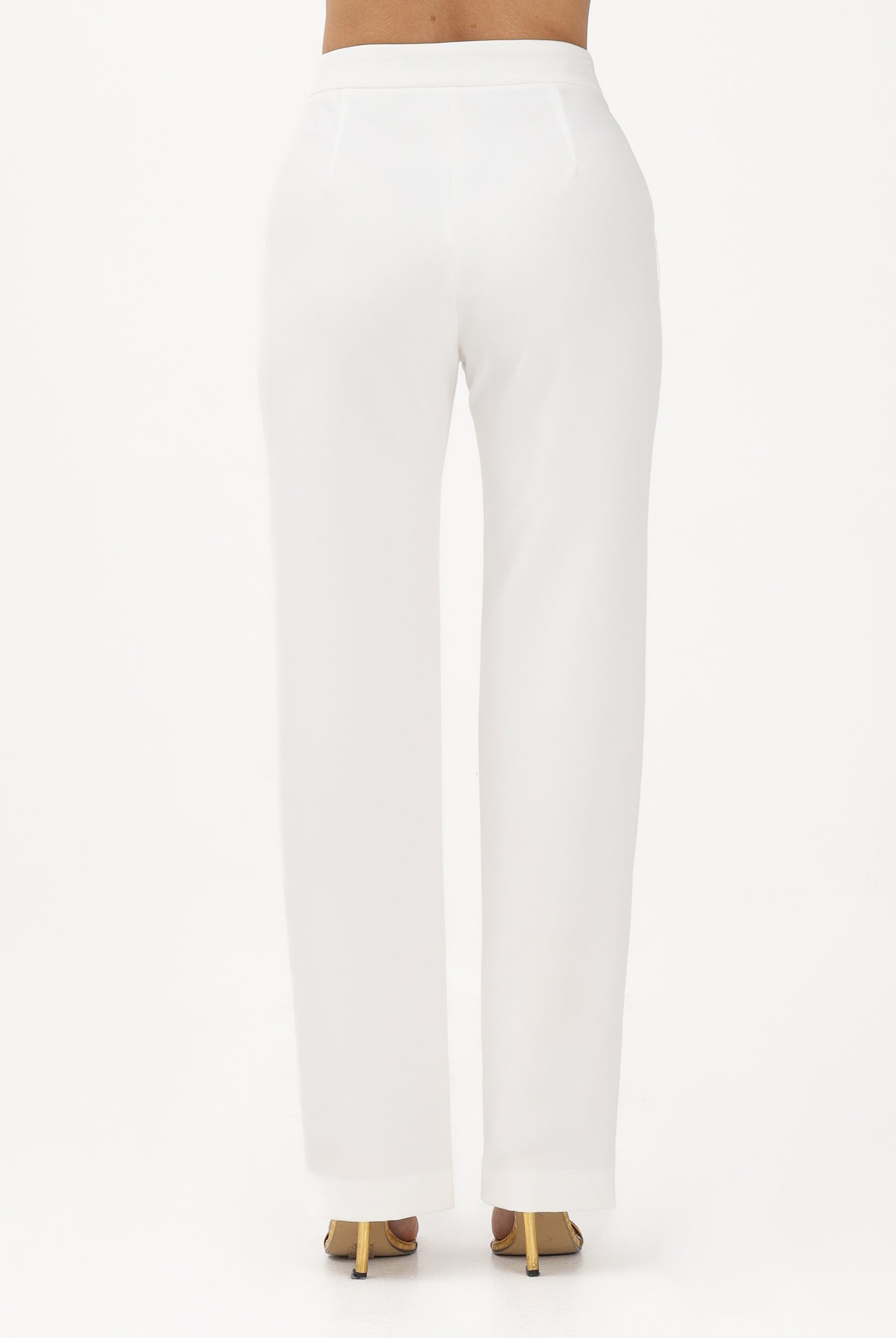 JUST CAVALLI Pantalone elegante bianco da donna con spacchi sul fondo 80PAA104N0450 004 JUST CAVALLI
