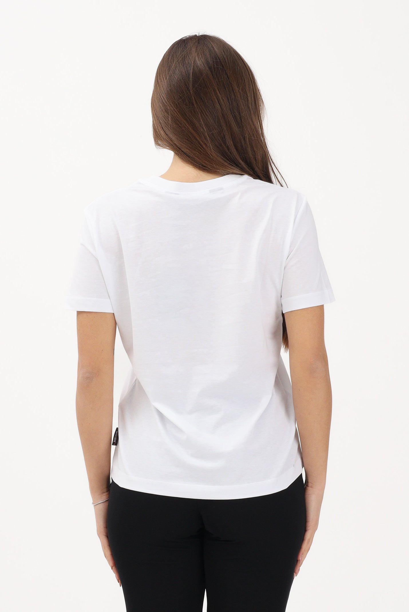 JUST CAVALLI T-shirt a manica corta bianca da donna con stampa 80PAHT24CJ500 003 JUST CAVALLI