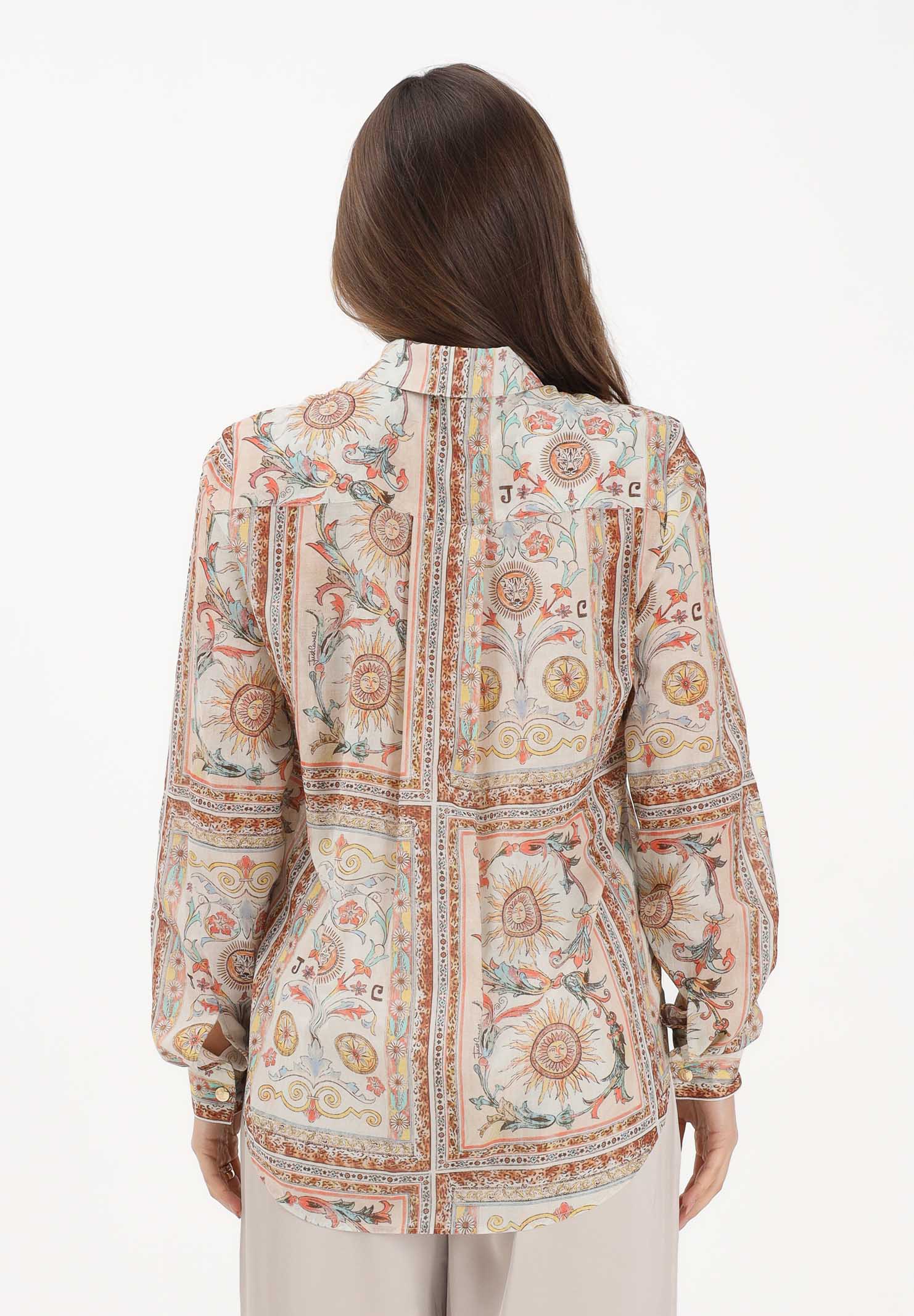 JUST CAVALLI Camicia a manica lunga panna da donna con fantasia 80PAL222NS776 774 JUST CAVALLI