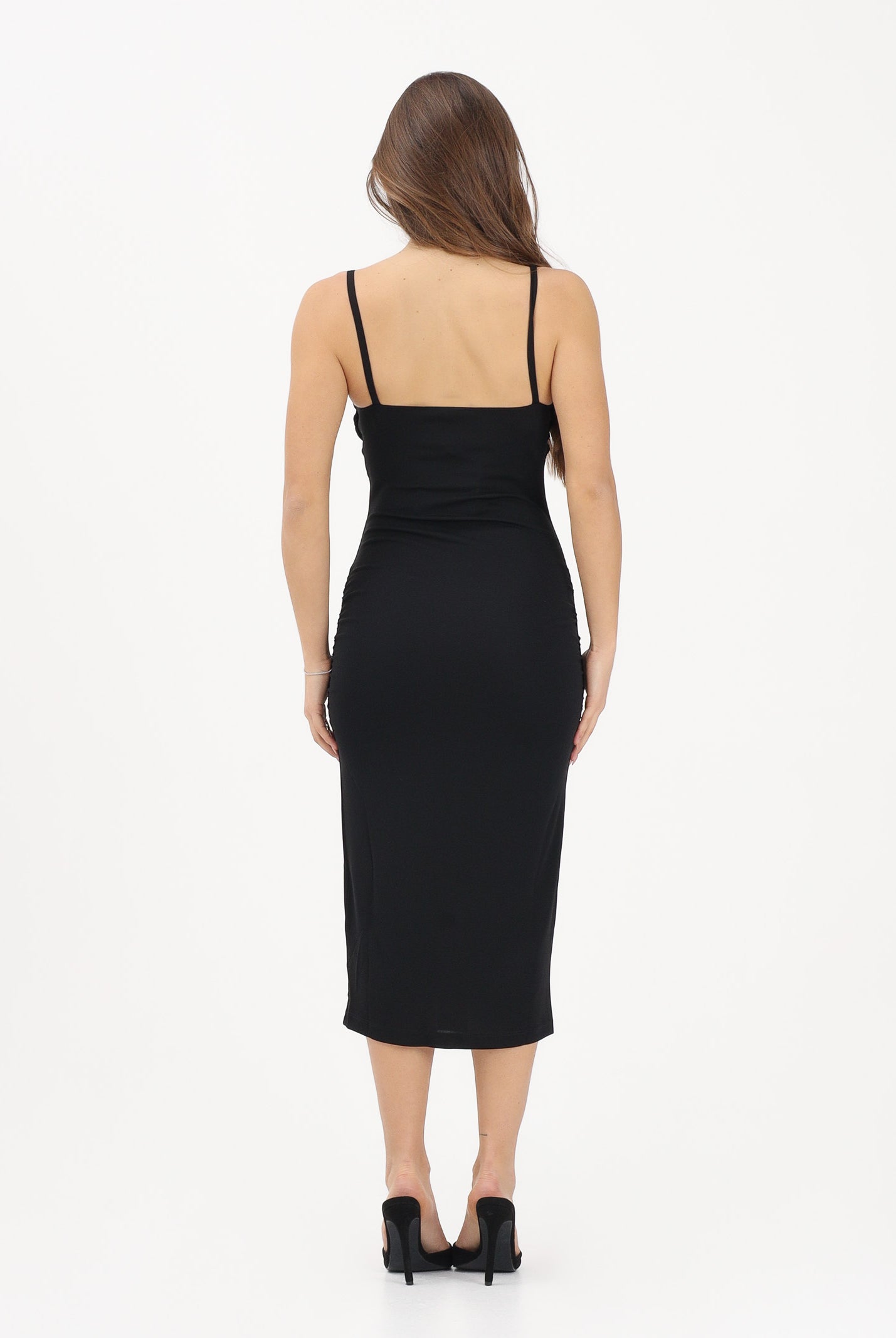 JUST CAVALLI Abito midi nero da donna con dettagli gioiello 80PAO904J0253 899 JUST CAVALLI