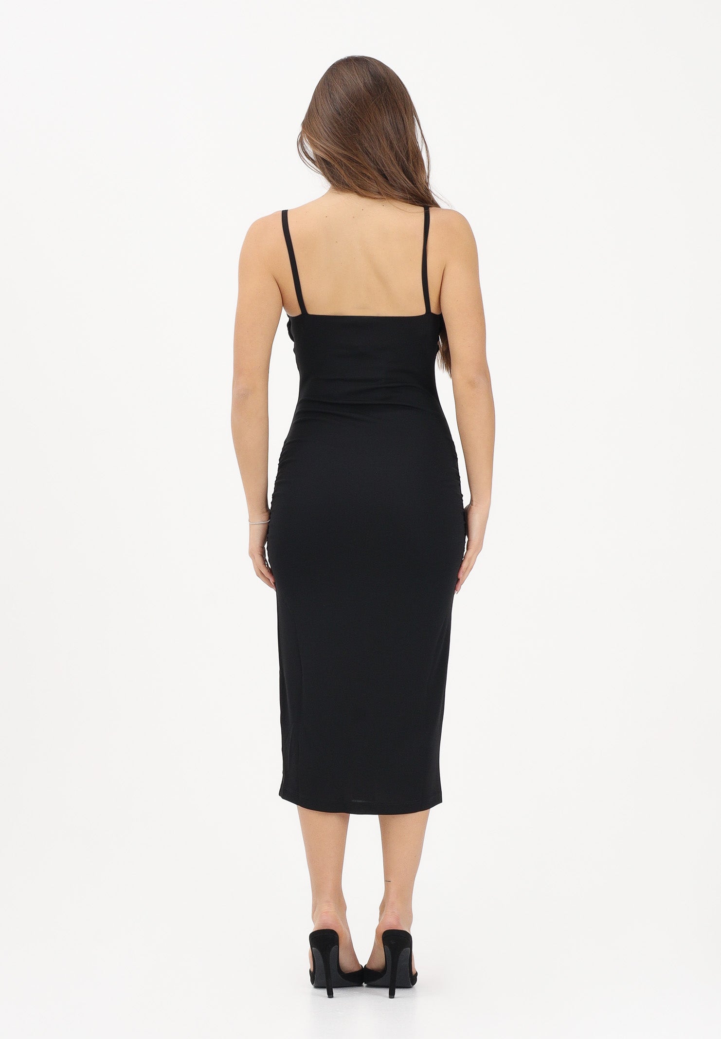 JUST CAVALLI Abito midi nero da donna con dettagli gioiello 80PAO904J0253 899 JUST CAVALLI