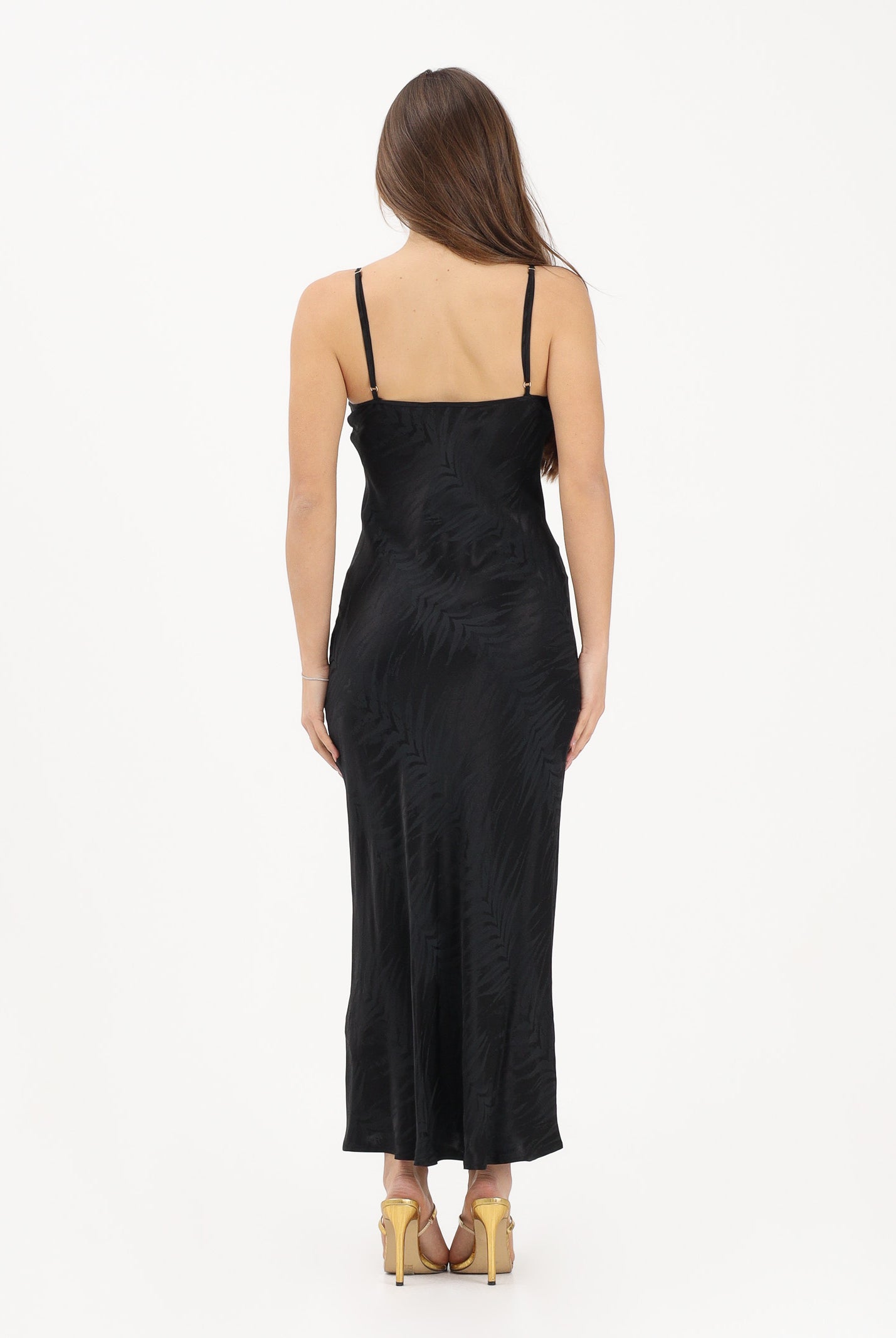 JUST CAVALLI Abito midi nero da donna con motivo Tiger Skin 80PAO925N0726 899 JUST CAVALLI