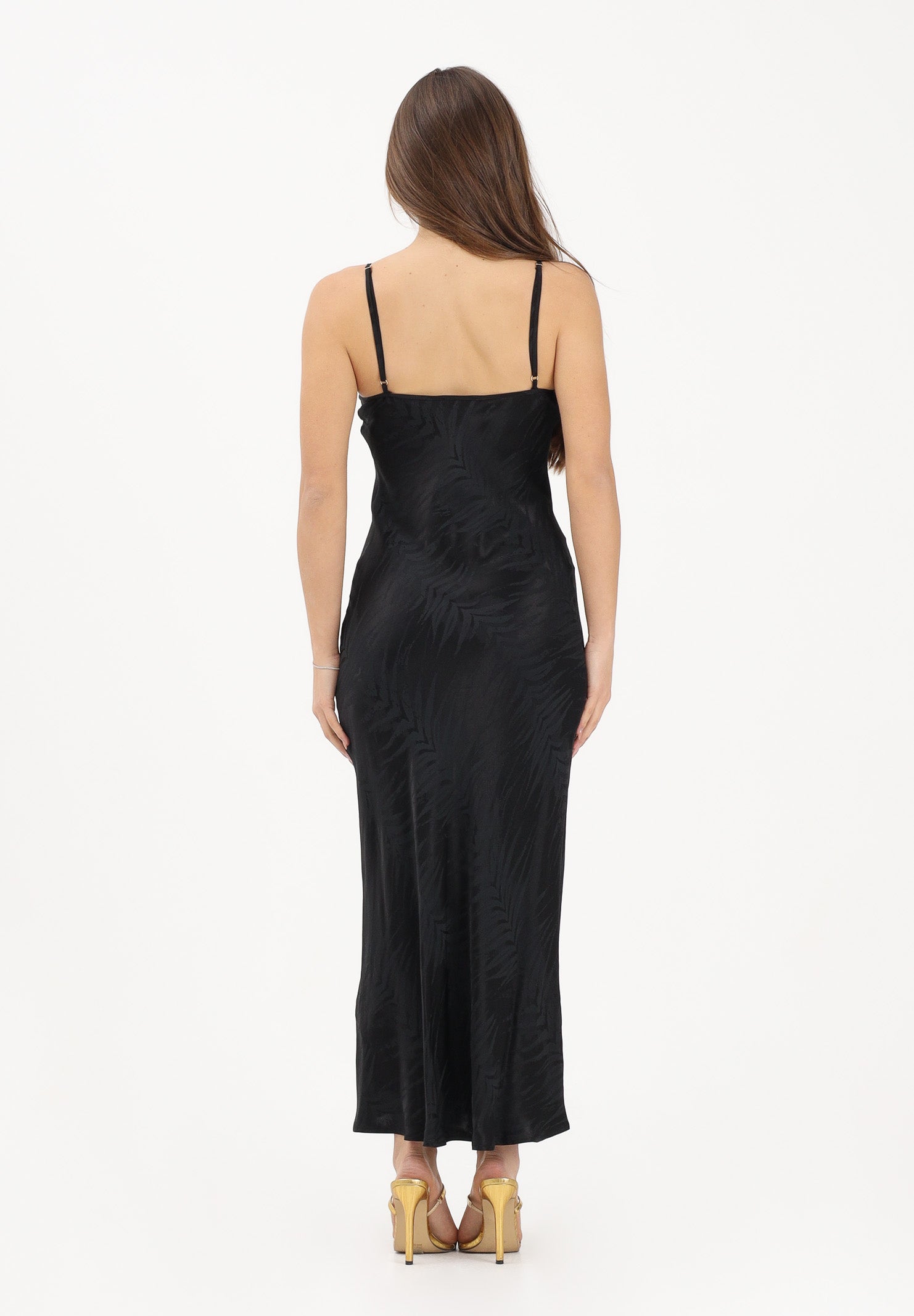 JUST CAVALLI Abito midi nero da donna con motivo Tiger Skin 80PAO925N0726 899 JUST CAVALLI
