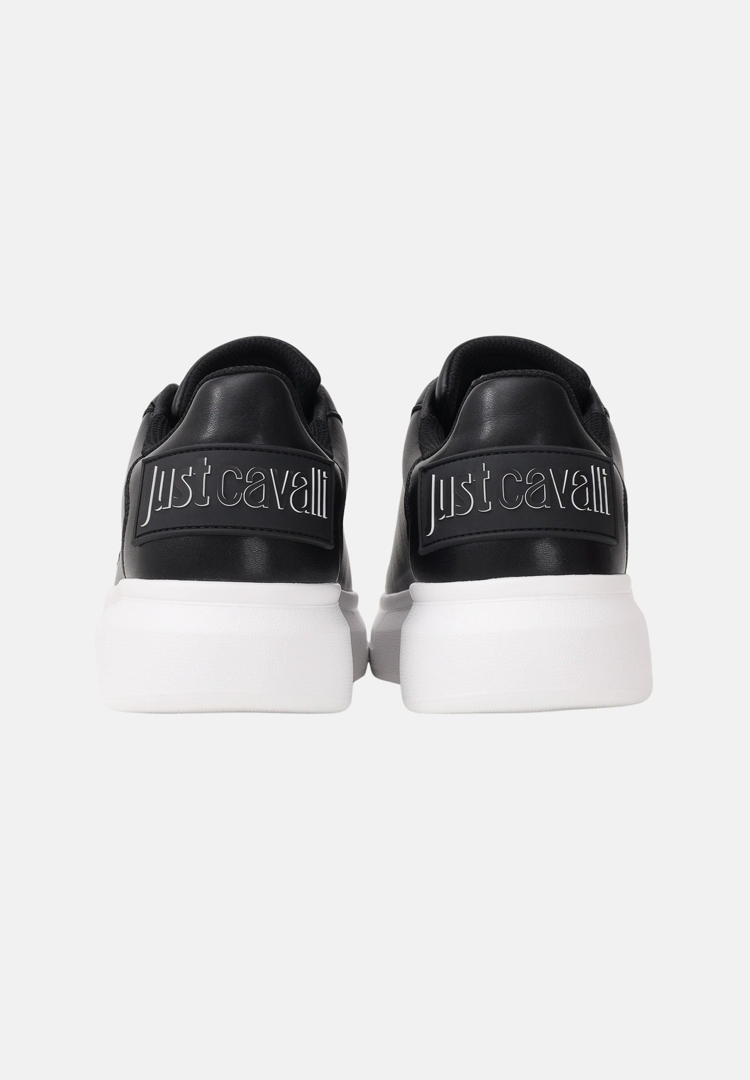 JUST CAVALLI Sneakers nere da uomo con logo sul retro 80QA3SBDZPC18 899 JUST CAVALLI
