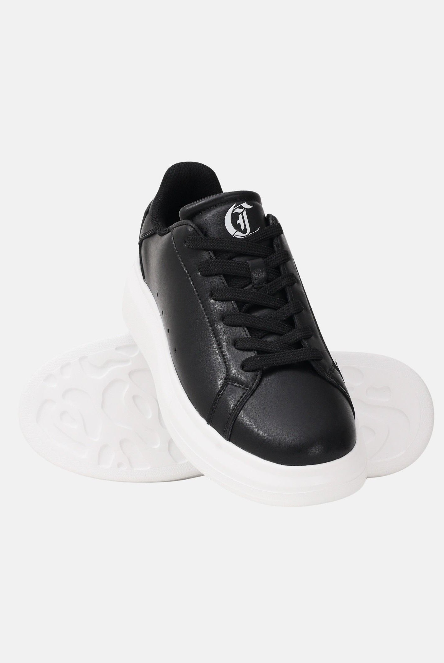 JUST CAVALLI Sneakers nere da uomo con logo sul retro 80QA3SBDZPC18 899 JUST CAVALLI