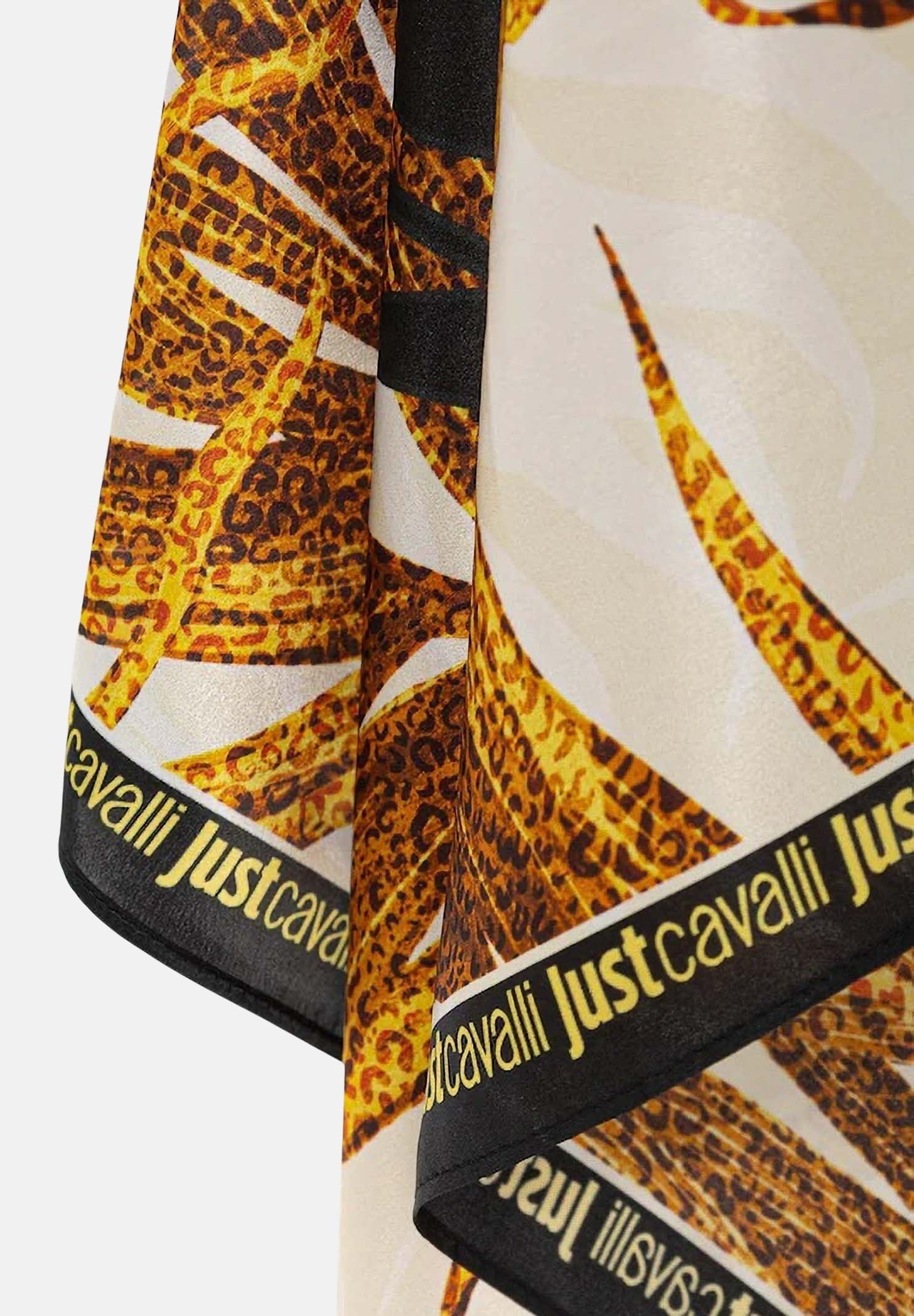 JUST CAVALLI Foulard bianco da donna realizzato con una vivace stampa tropicale 80RA2H01ZG321 R79 JUST CAVALLI
