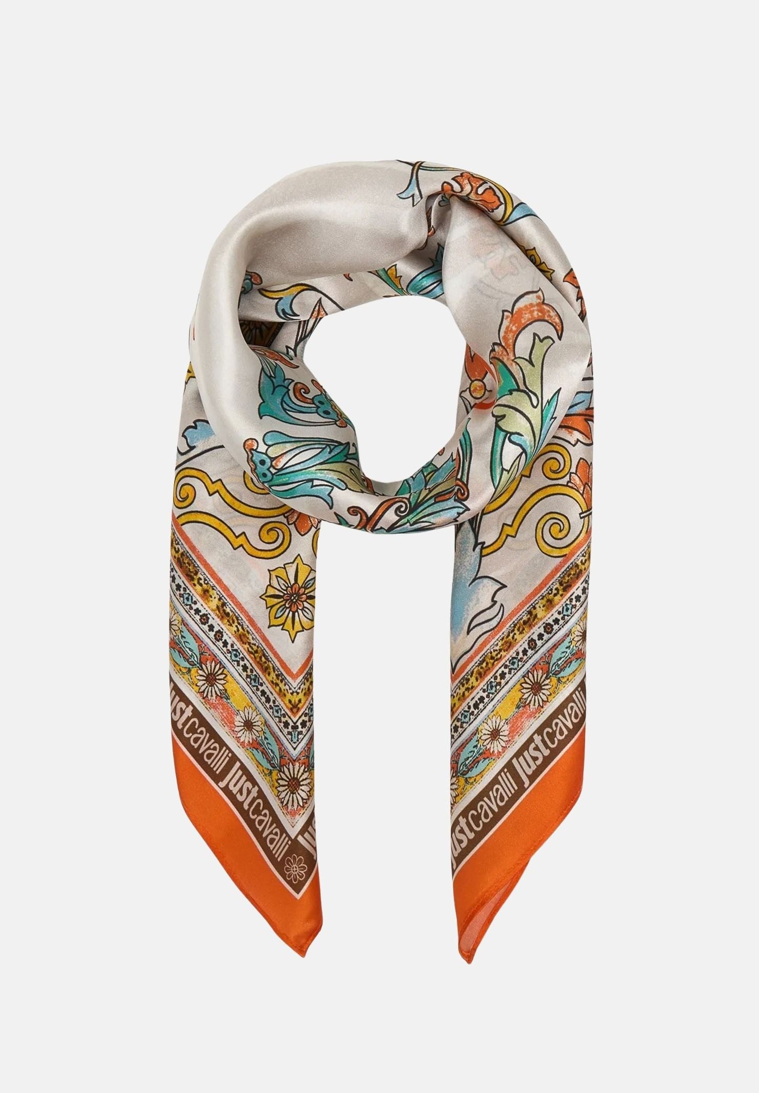 JUST CAVALLI Foulard multicolore da donna realizzato con stampa ornamentale 80RA2H01ZG321 R85 JUST CAVALLI