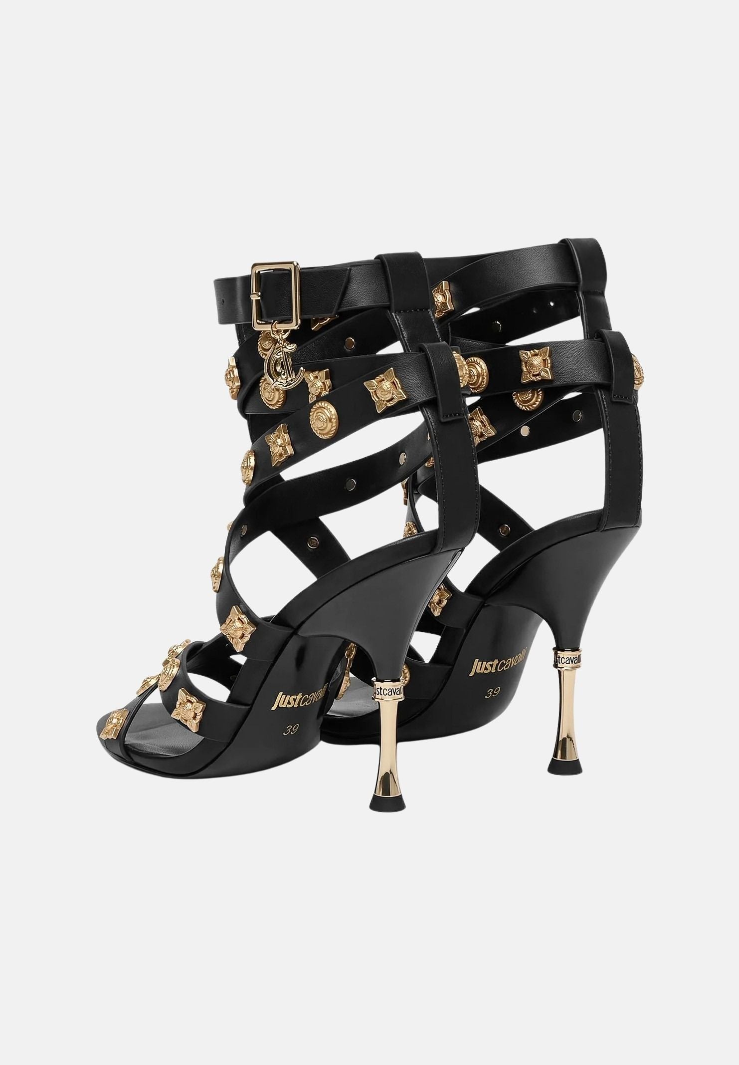 JUST CAVALLI Sandali con tacco neri da donna 80RA3S40ZSE55 899 JUST CAVALLI